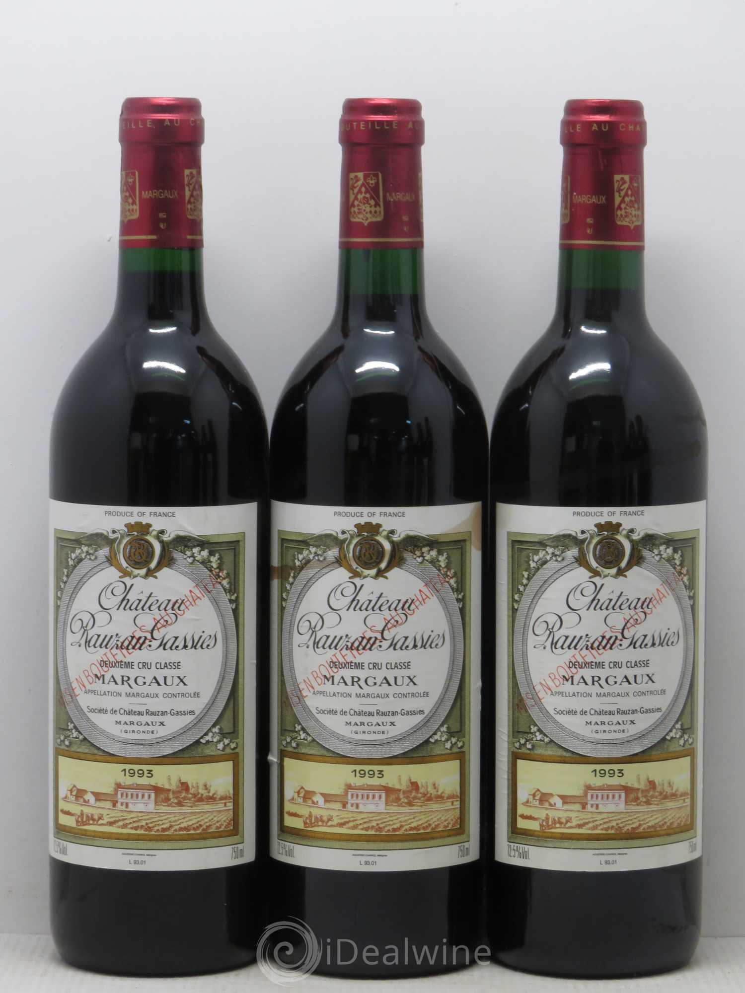 Château Rauzan-Gassies 2ème Grand Cru Classé 1993 - Lot de 12 bouteilles - 2