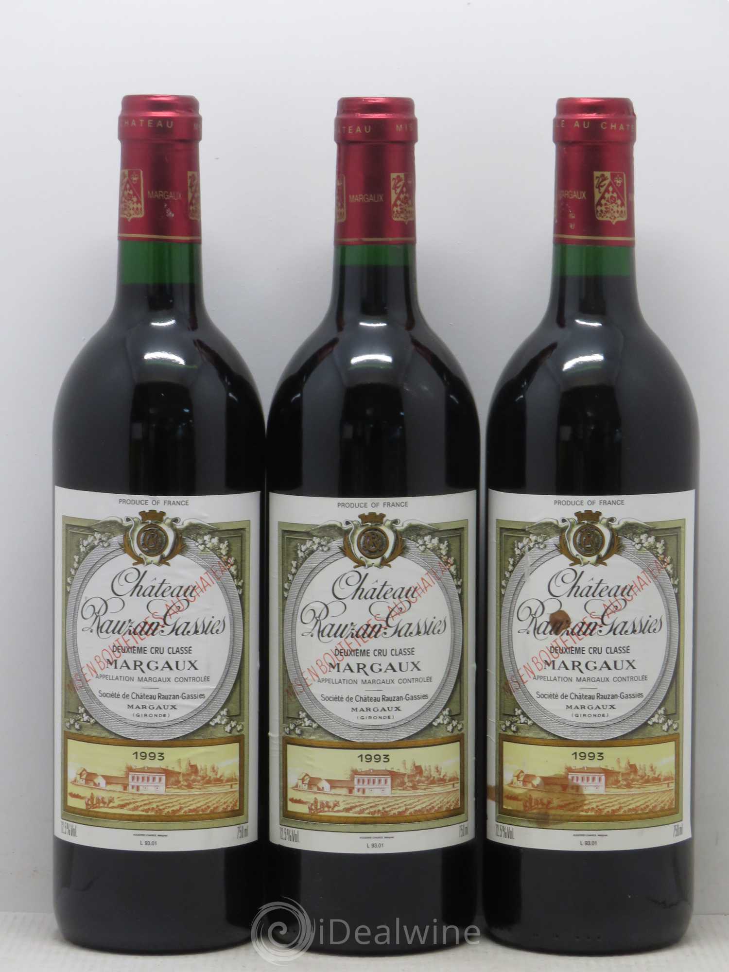 Château Rauzan-Gassies 2ème Grand Cru Classé 1993 - Lot de 12 bouteilles - 3