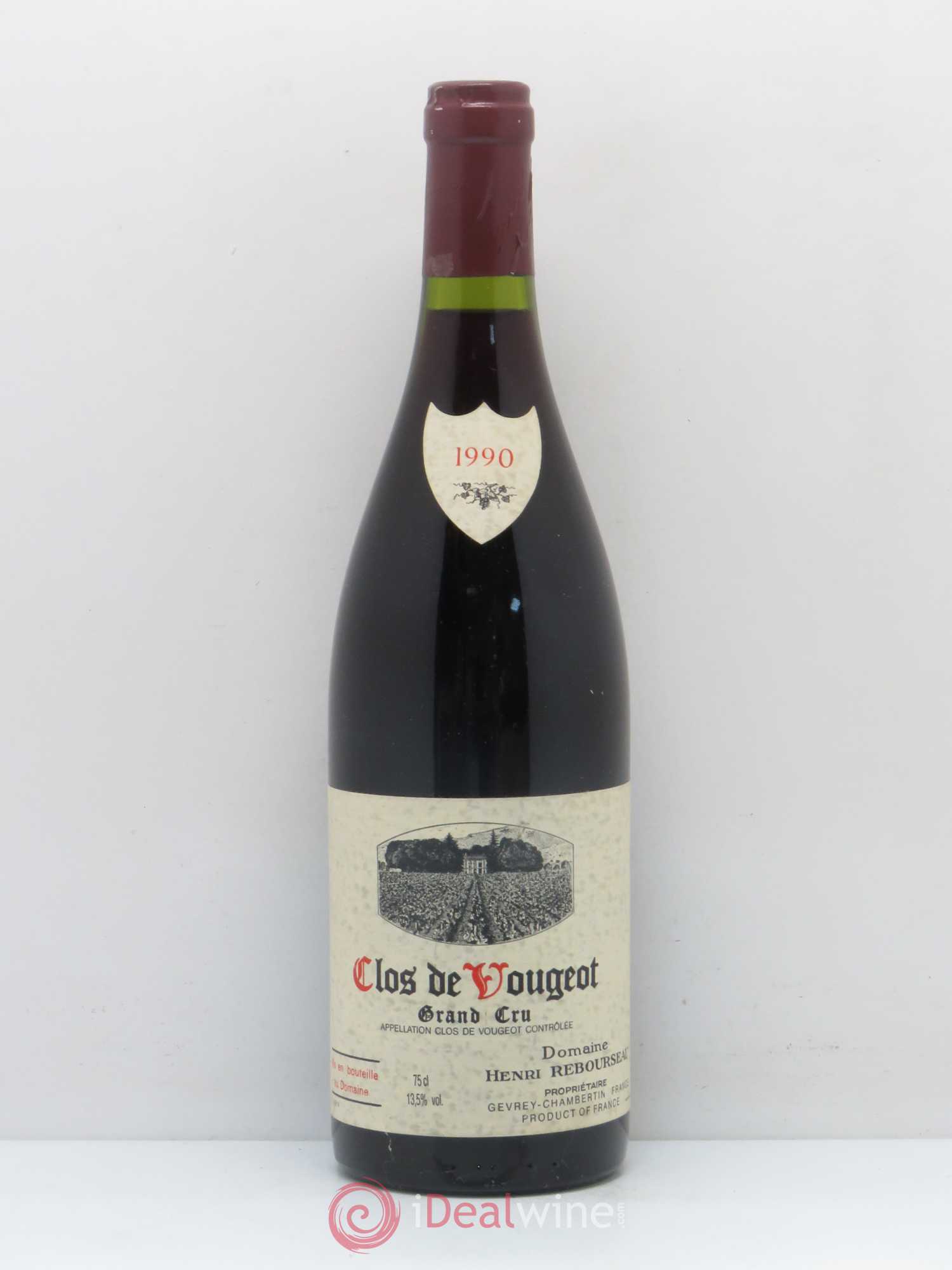 Clos de Vougeot Grand Cru Henri Rebourseau (Domaine) 1990 - Lot de 1 bouteille - 0