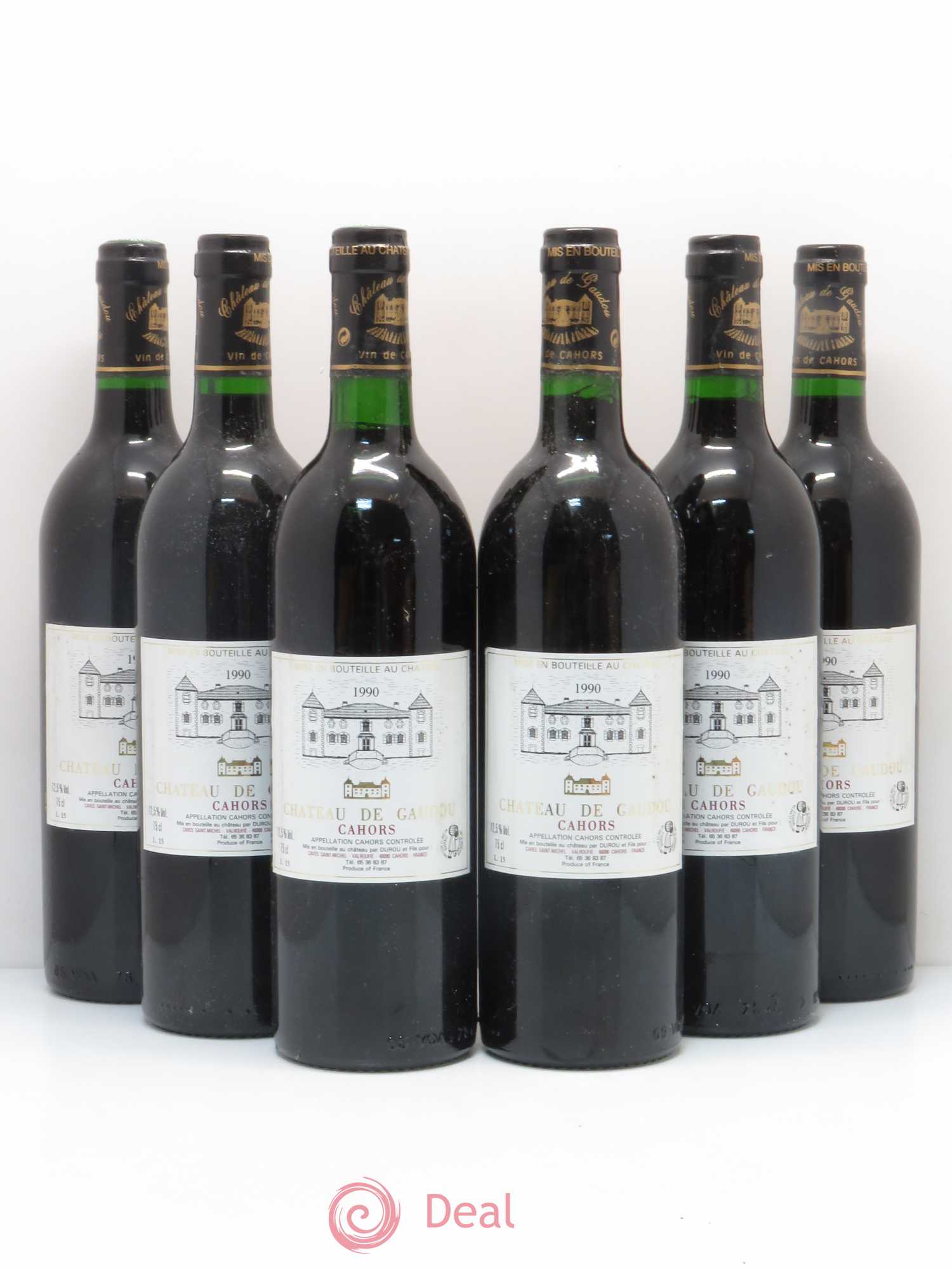 Cahors Château de Gaudou 1990 - Posten von 6 Flaschen - 0
