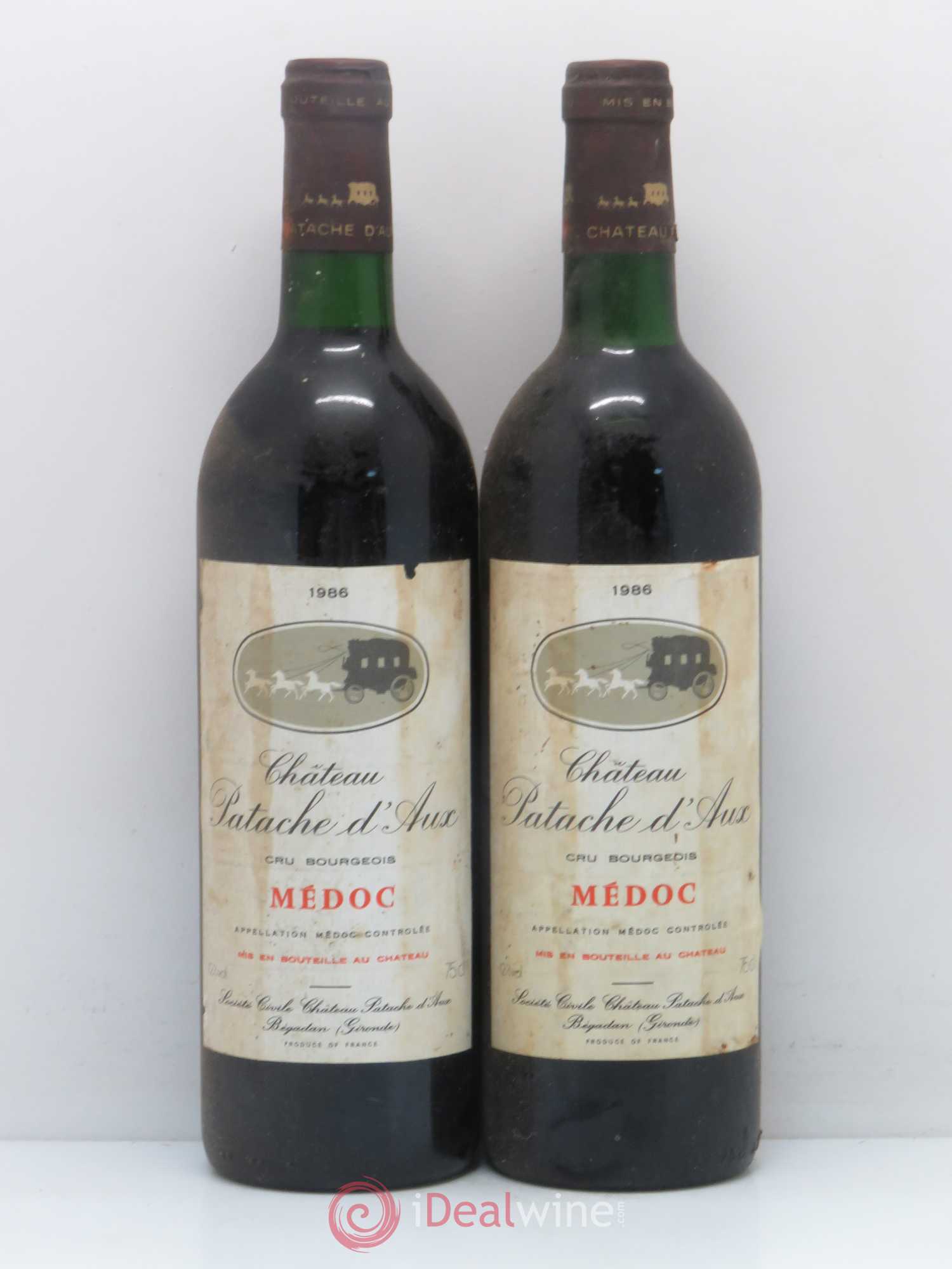 Château Patache d'Aux Cru Bourgeois 1986 - Lot de 2 bouteilles - 0