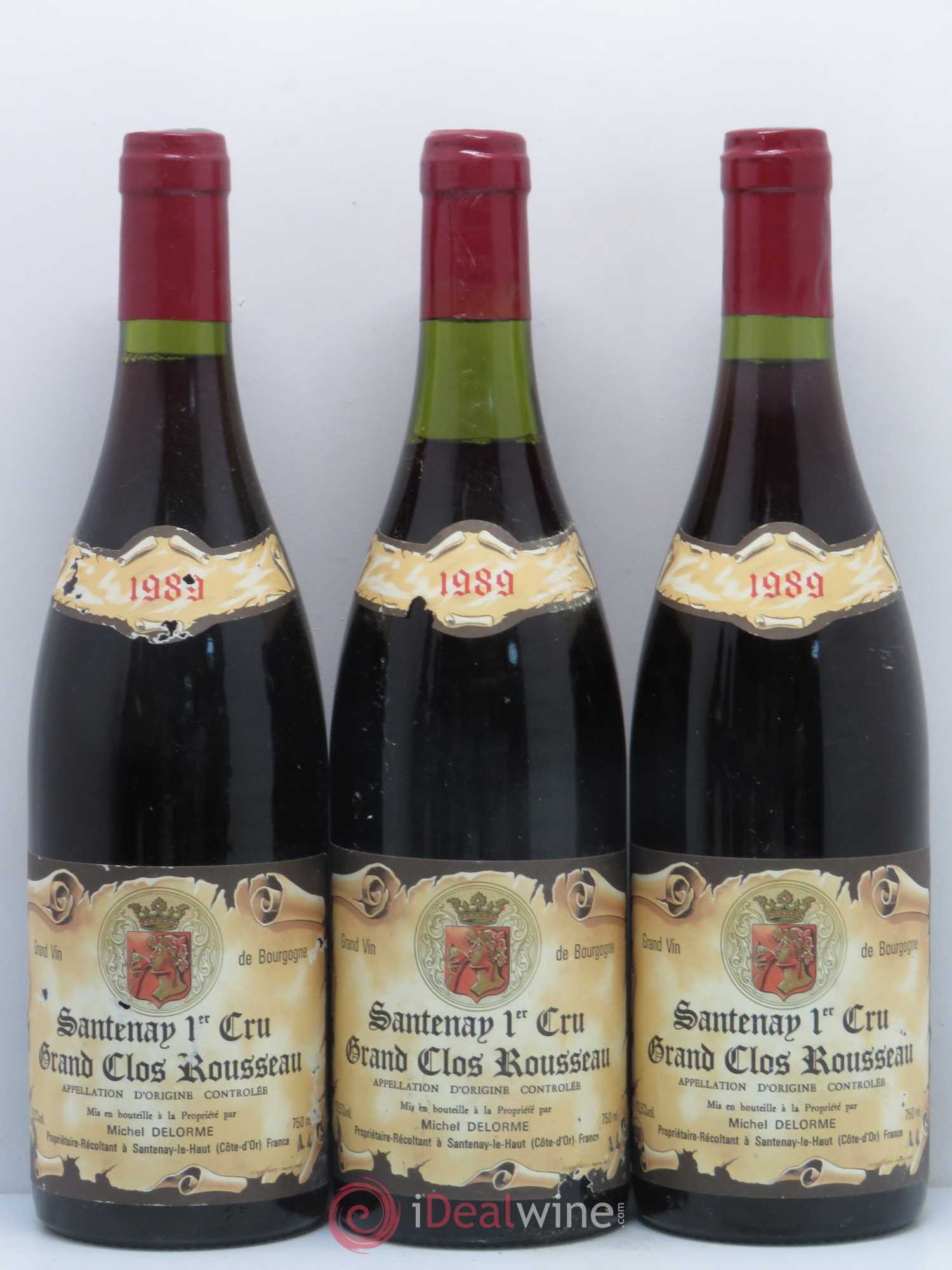 Santenay 1er Cru Grand Clos Rousseau Michel Delorme 1989 - Lot de 6 bouteilles - 1