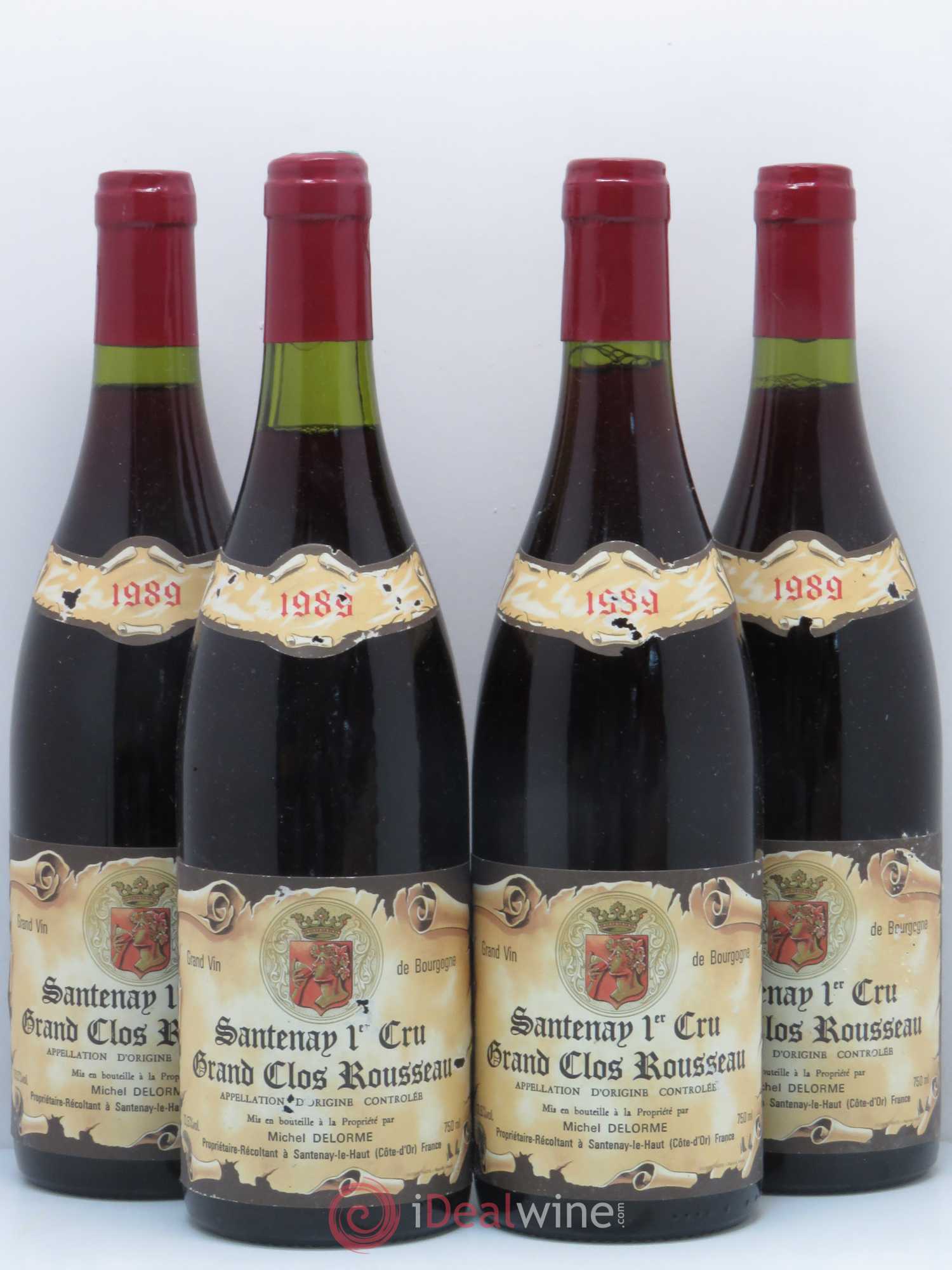 Santenay 1er Cru Grand Clos Rousseau Michel Delorme 1989 - Lot de 4 bouteilles - 0