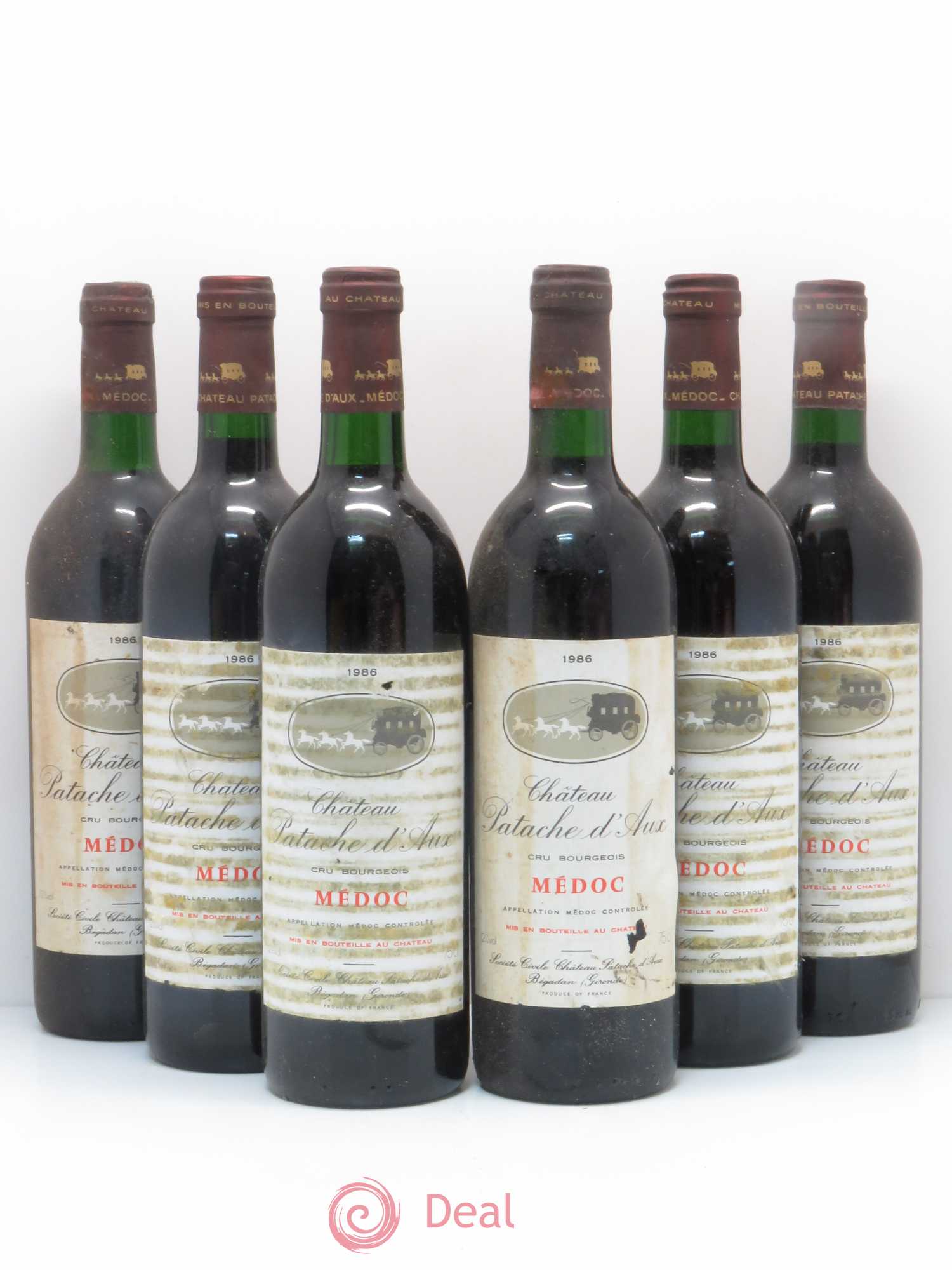 Château Patache d'Aux Cru Bourgeois 1986 - Lot de 6 bouteilles - 0