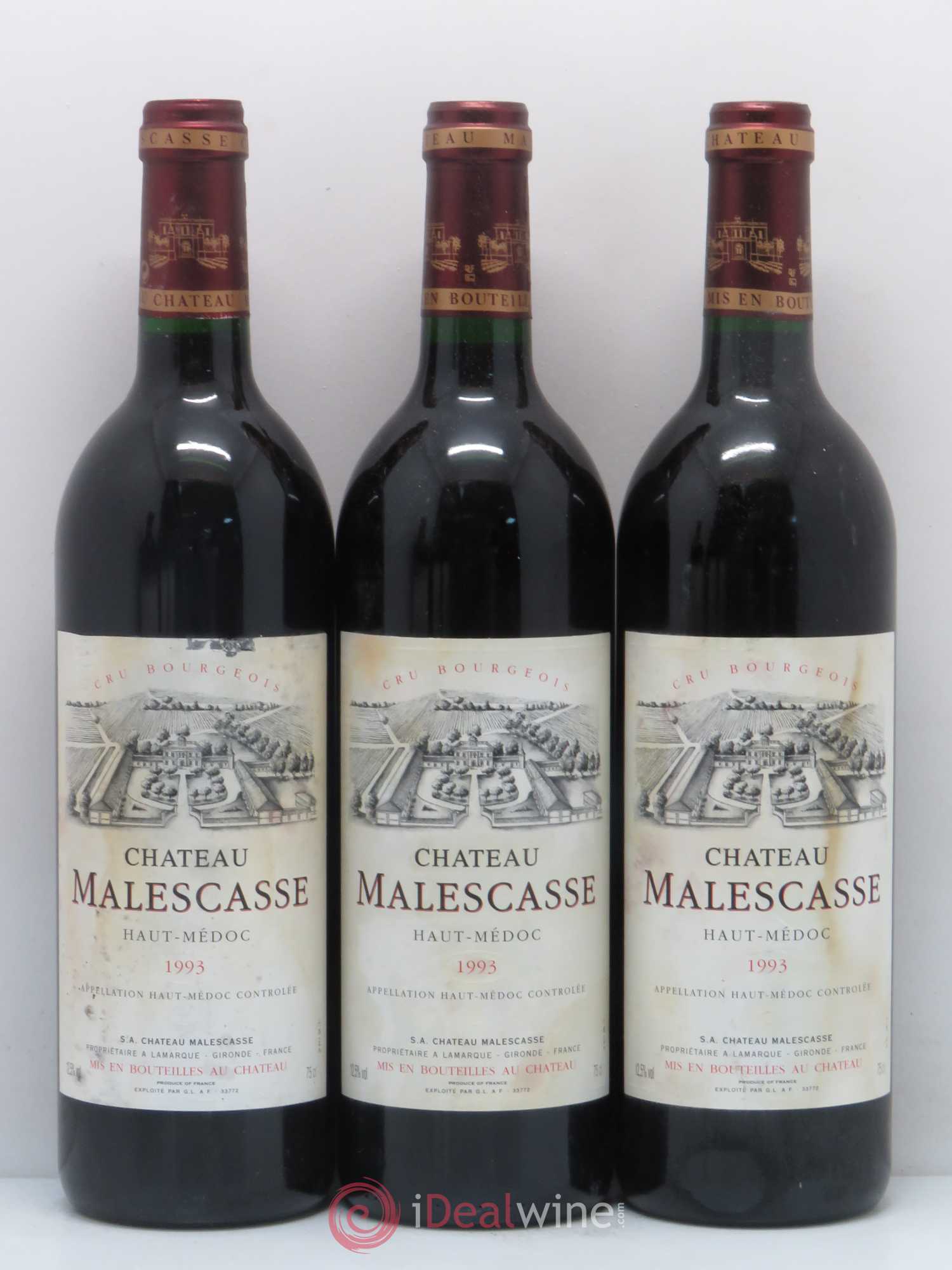 Château Malescasse Cru Bourgeois Exceptionnel 1993 - Lot de 6 bouteilles - 1