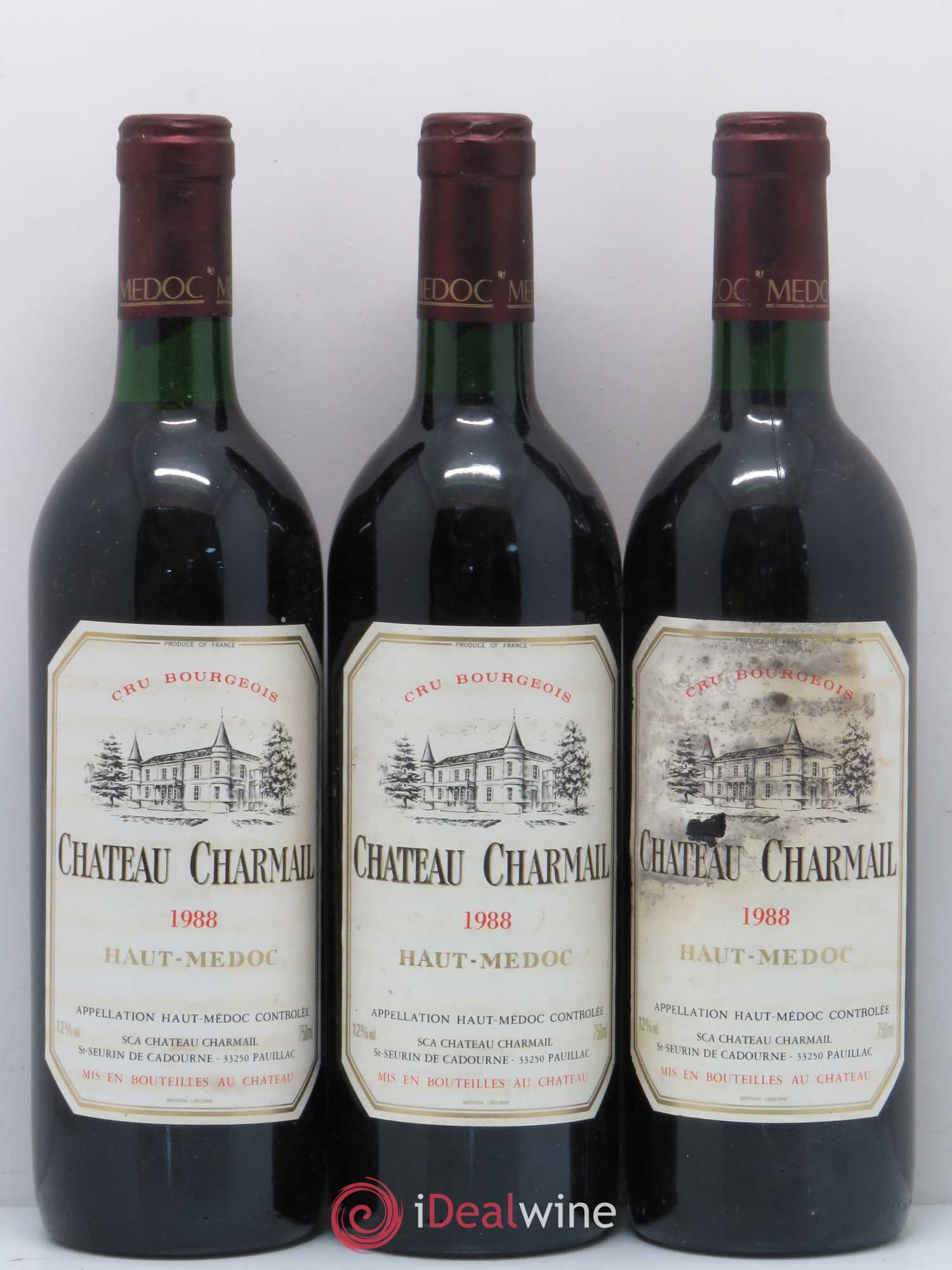 Château Charmail Cru Bourgeois  (sans prix de réserve) 1988 - Lot de 6 bouteilles - 1