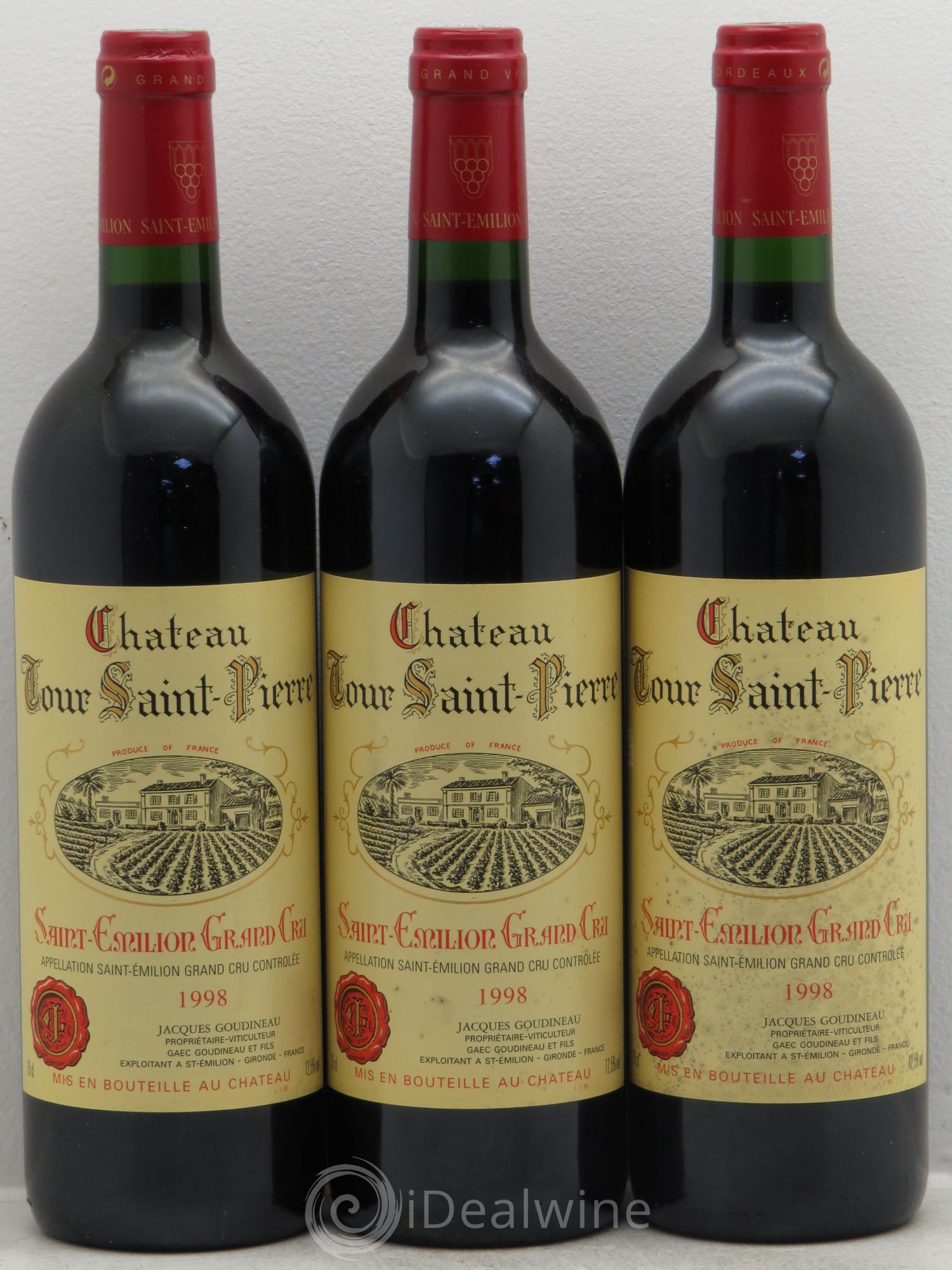 Saint-Émilion Château Tour Saint Pierre 1998 - Lot de 3 bouteilles - 0