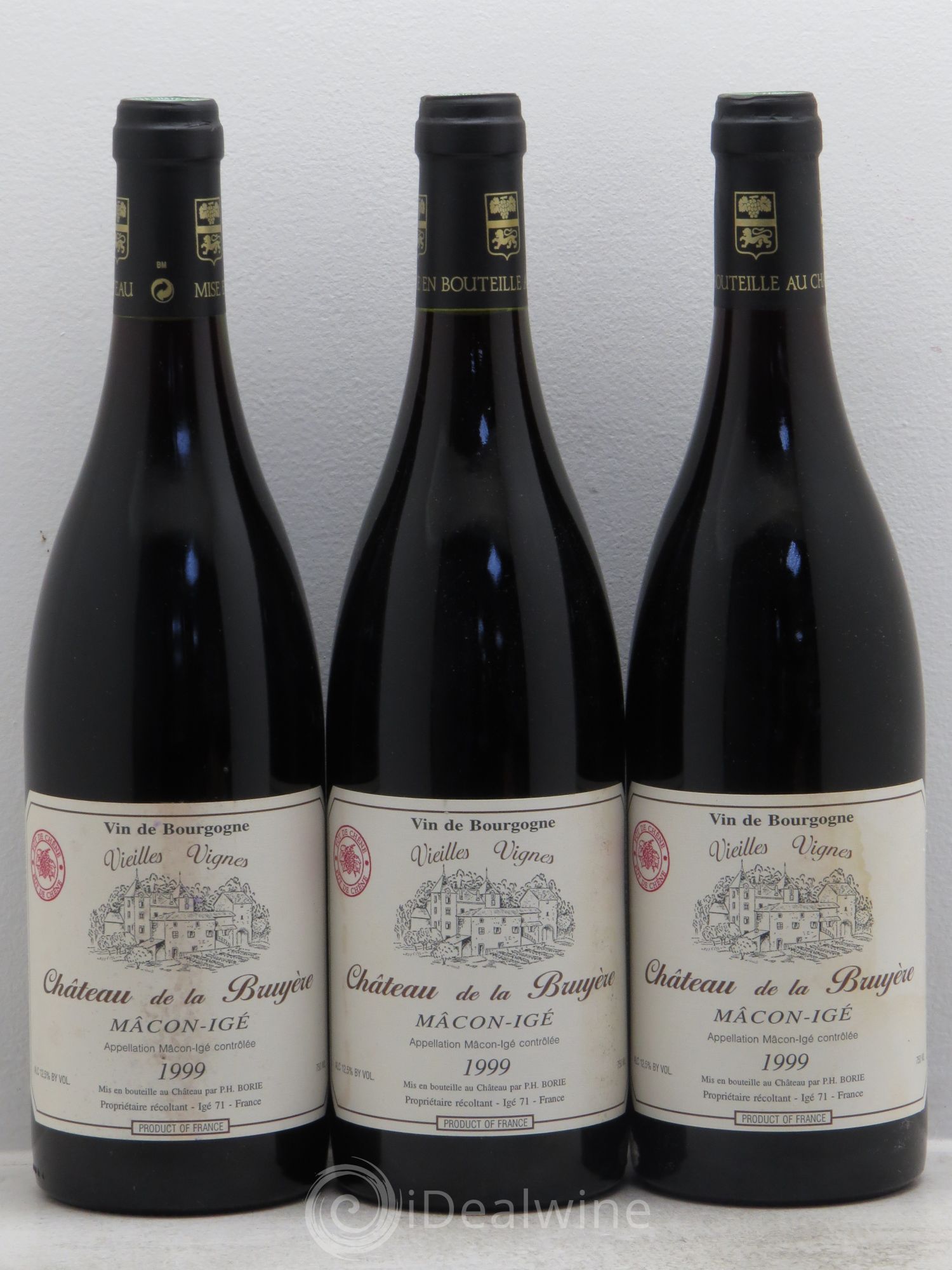 Mâcon Igé Château de la Bruyère Vieilles Vignes 1999 - Posten von 3 Flaschen - 0