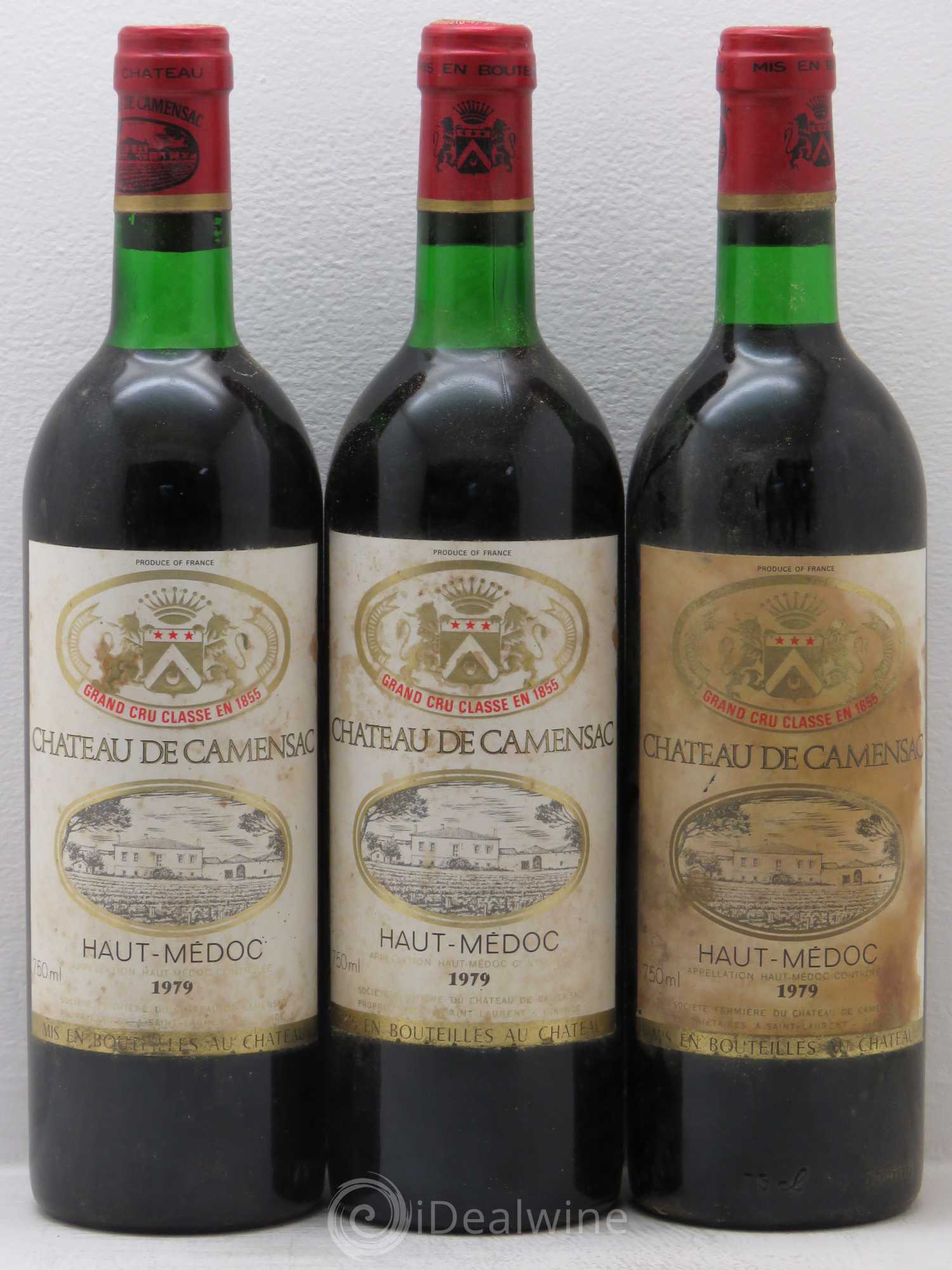 Château Camensac 5ème Grand Cru Classé 1979 - Lot de 3 bouteilles - 0
