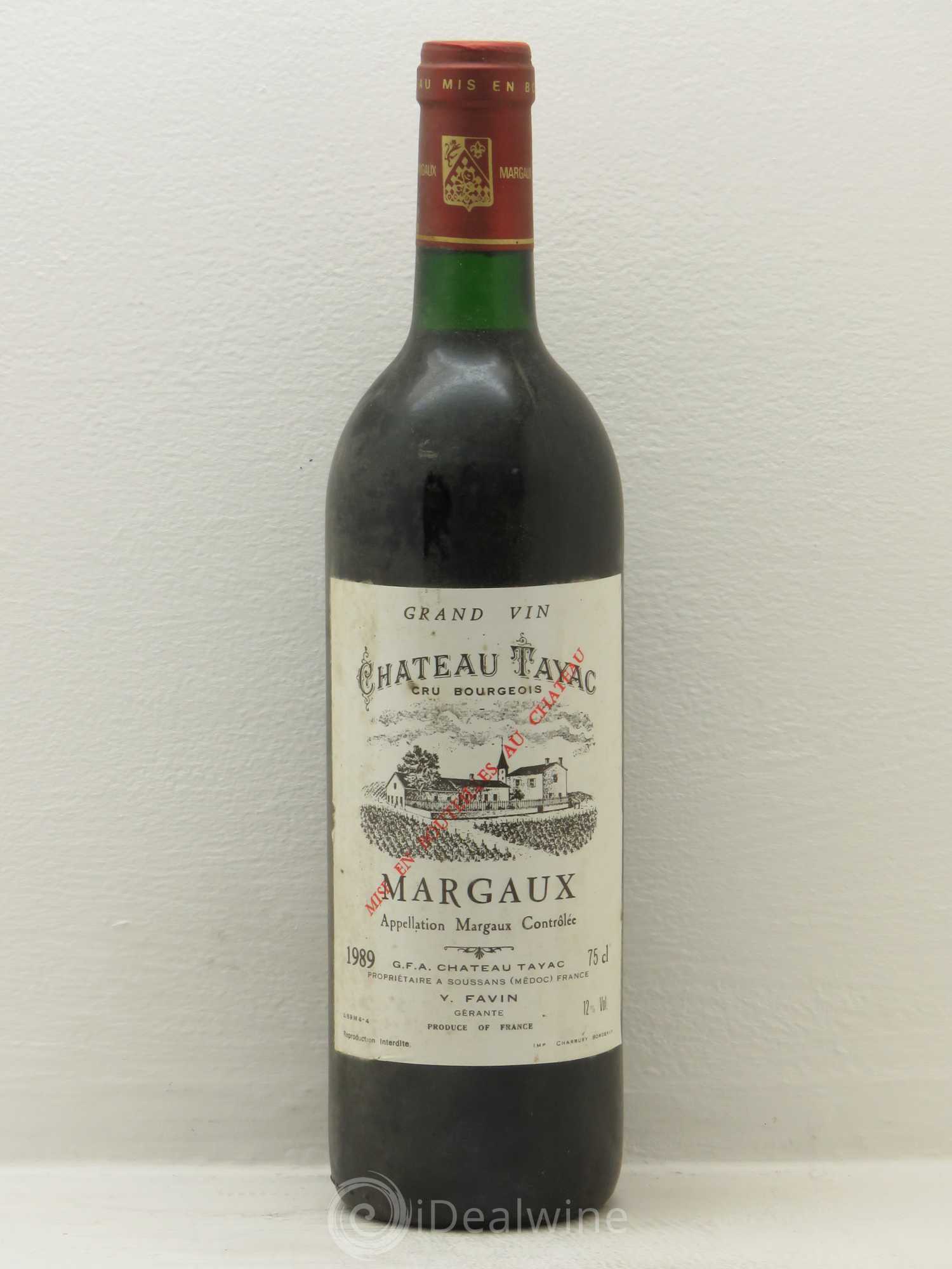 Château Tayac Cru Bourgeois 1989 - Lot de 1 bouteille - 0