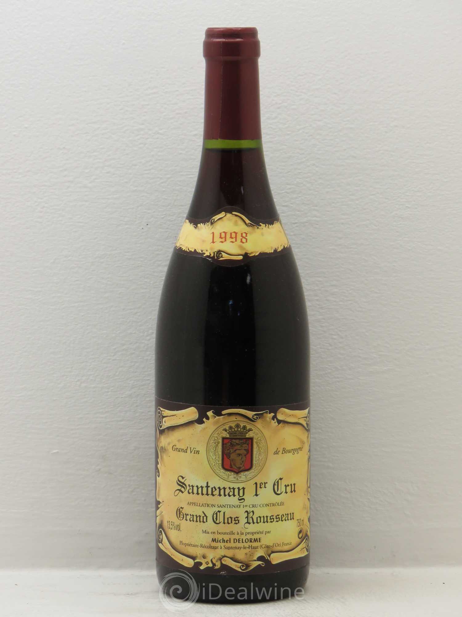 Santenay 1er Cru Grand Clos Rousseau Michel Delorme 1998 - Lot de 6 bouteilles - 0
