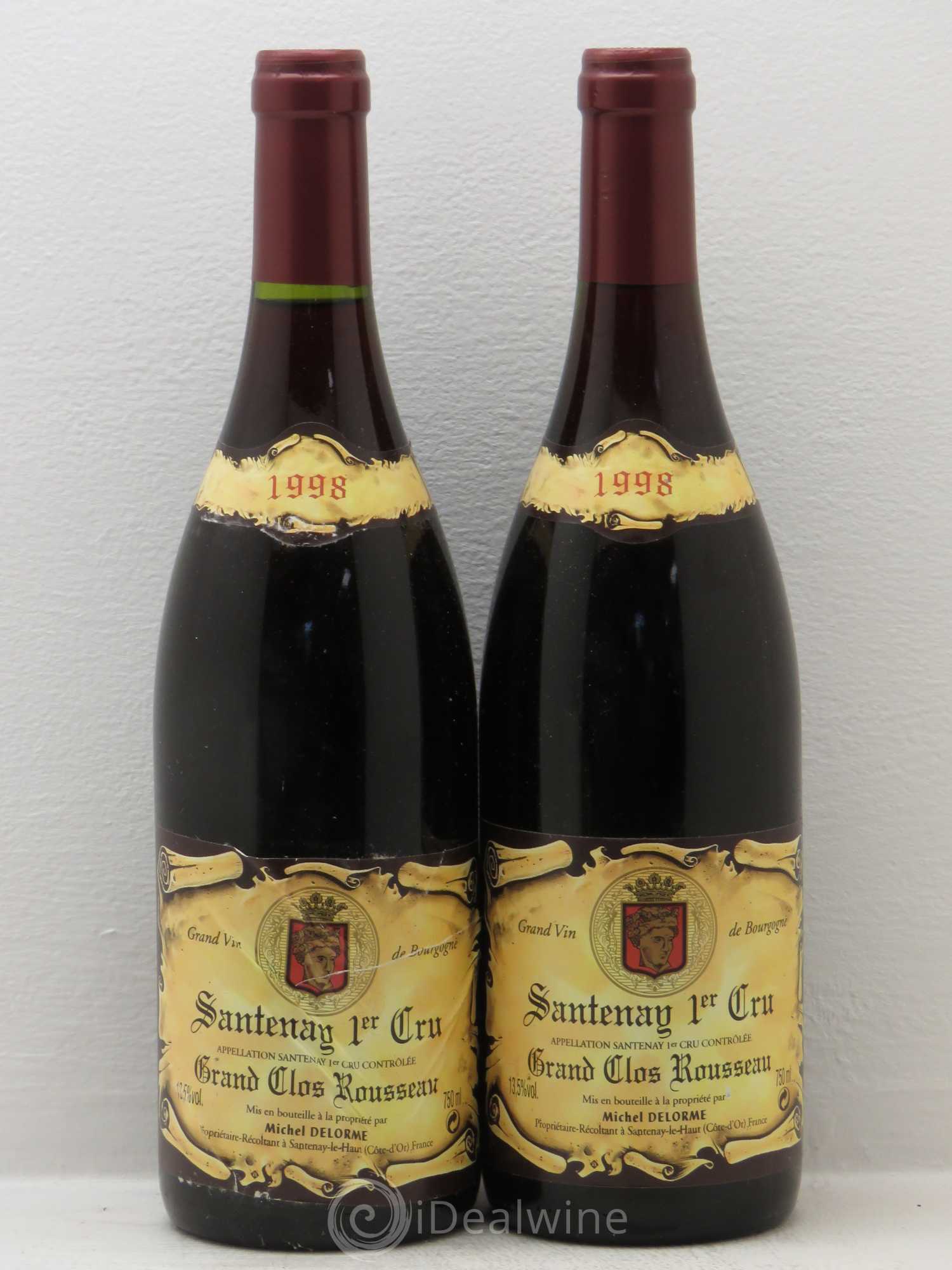 Santenay 1er Cru Grand Clos Rousseau Michel Delorme 1998 - Lot de 2 bouteilles - 0