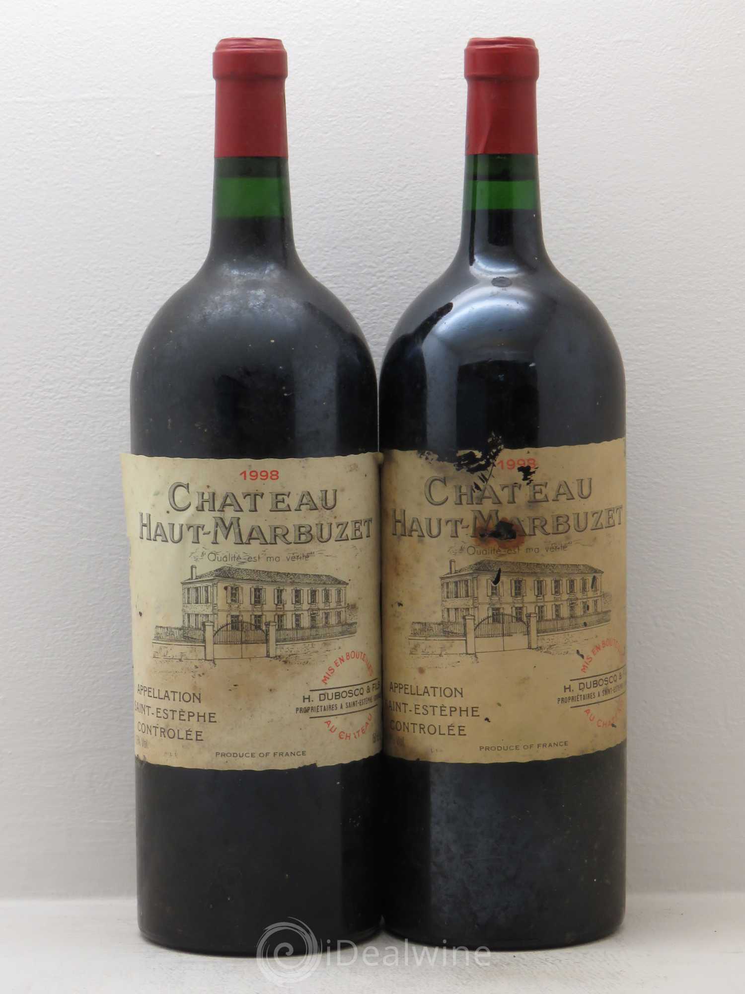Château Haut Marbuzet 1998 - Lot de 2 magnums - 0