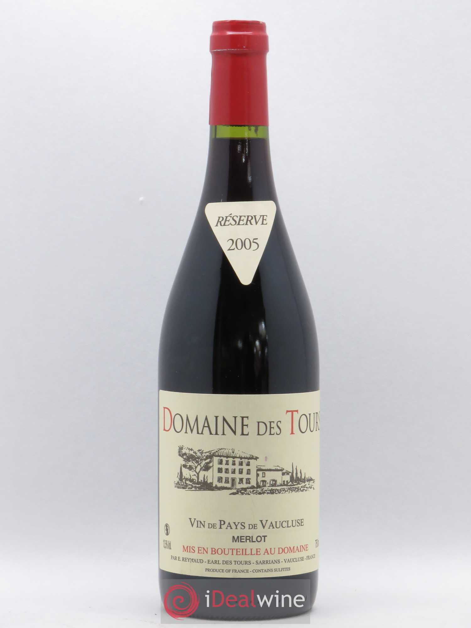 Vaucluse Domaine des Tours Merlot Emmanuel Reynaud 2005 - Lot de 1 bouteille - 0