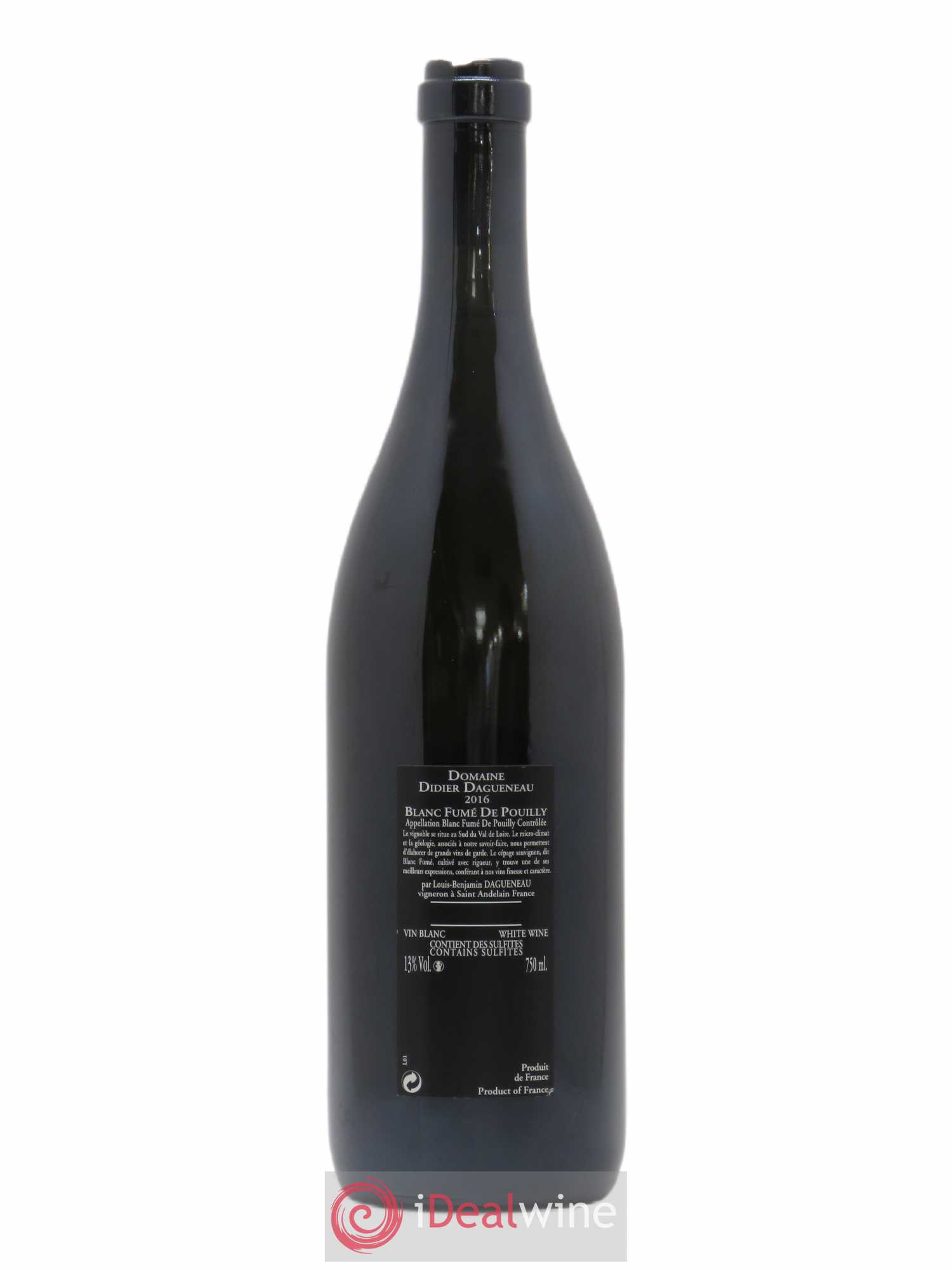 Vin de France (anciennement Pouilly-Fumé) Silex Dagueneau (Domaine Didier - Louis-Benjamin) 2016 - Lot de 1 bouteille - 1