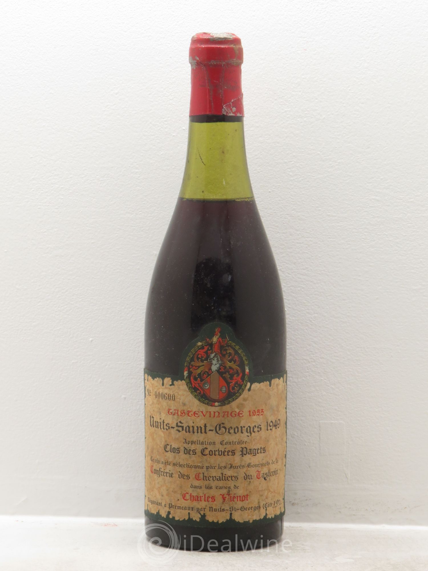 Nuits-Saint-Georges Clos de corvées pagets Tastevine en 1953 Charles Vienot 1949 - Posten von 1 Flasche - 0