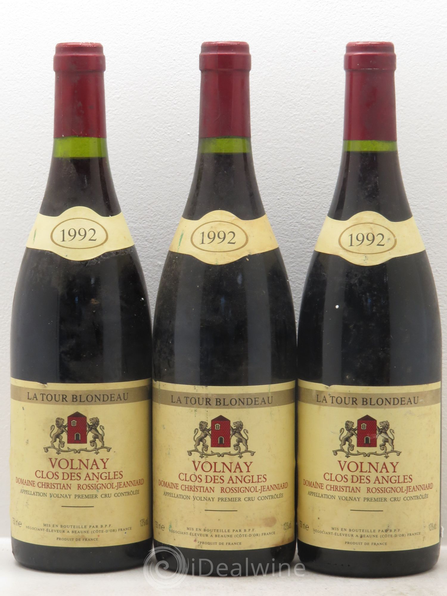 Volnay 1er Cru Clos des Angles Domaine Christian Rossignol Jeanniard 1992 - Posten von 3 Flaschen - 0