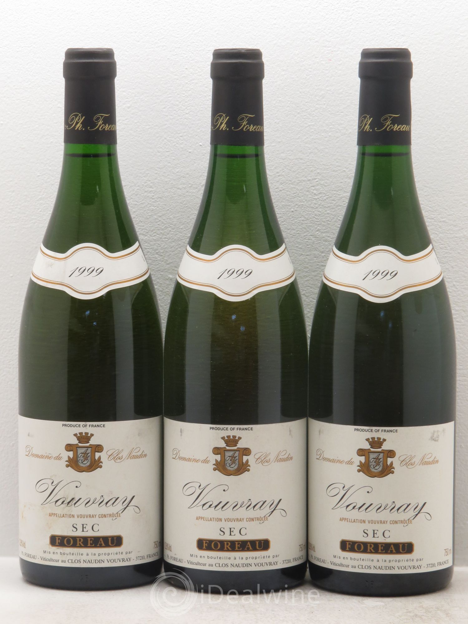 Vouvray Sec Clos Naudin - Philippe Foreau 1999 - Lot de 3 bouteilles - 0