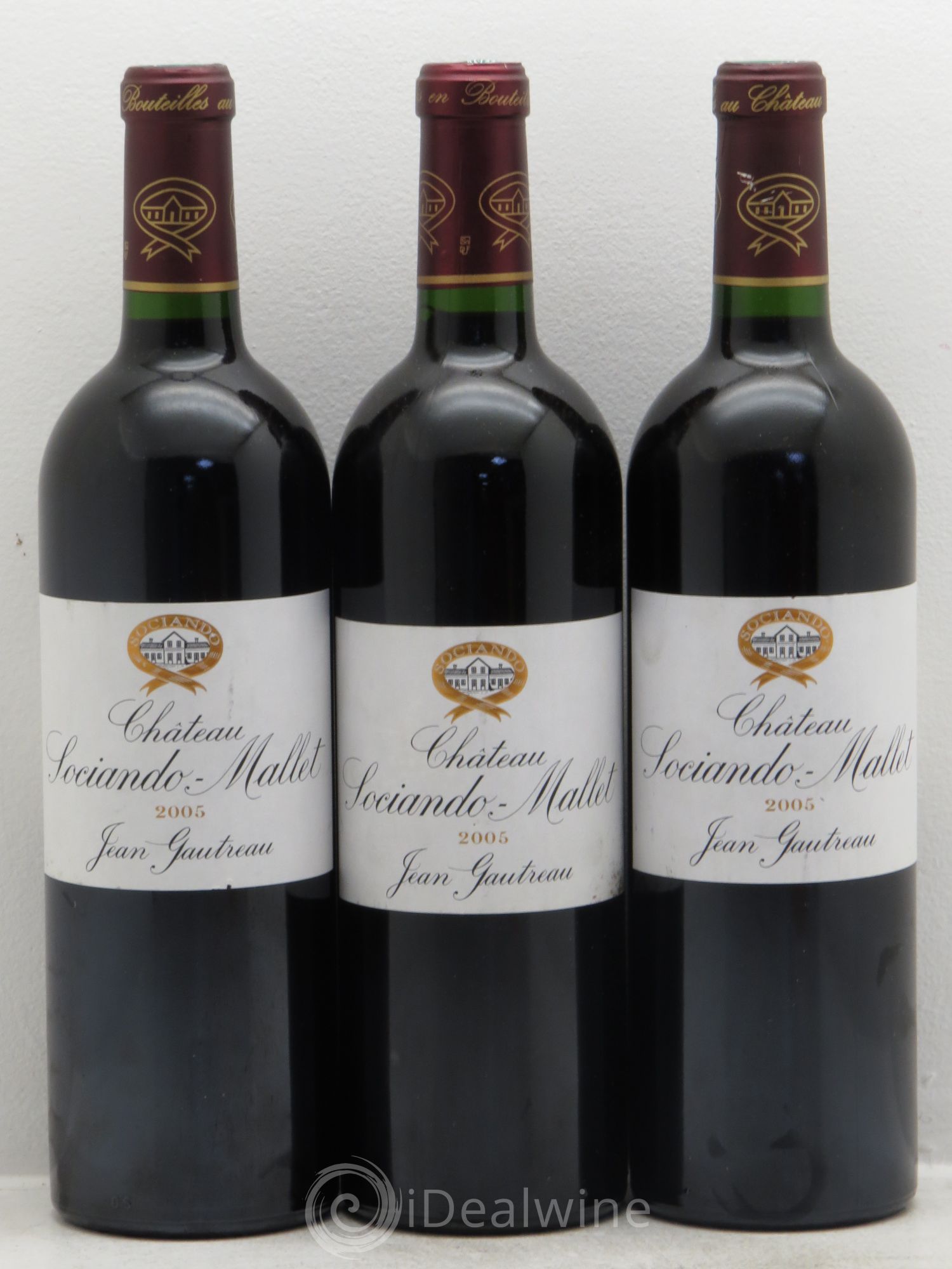 Château Sociando Mallet 2005 - Lot de 3 bouteilles - 0
