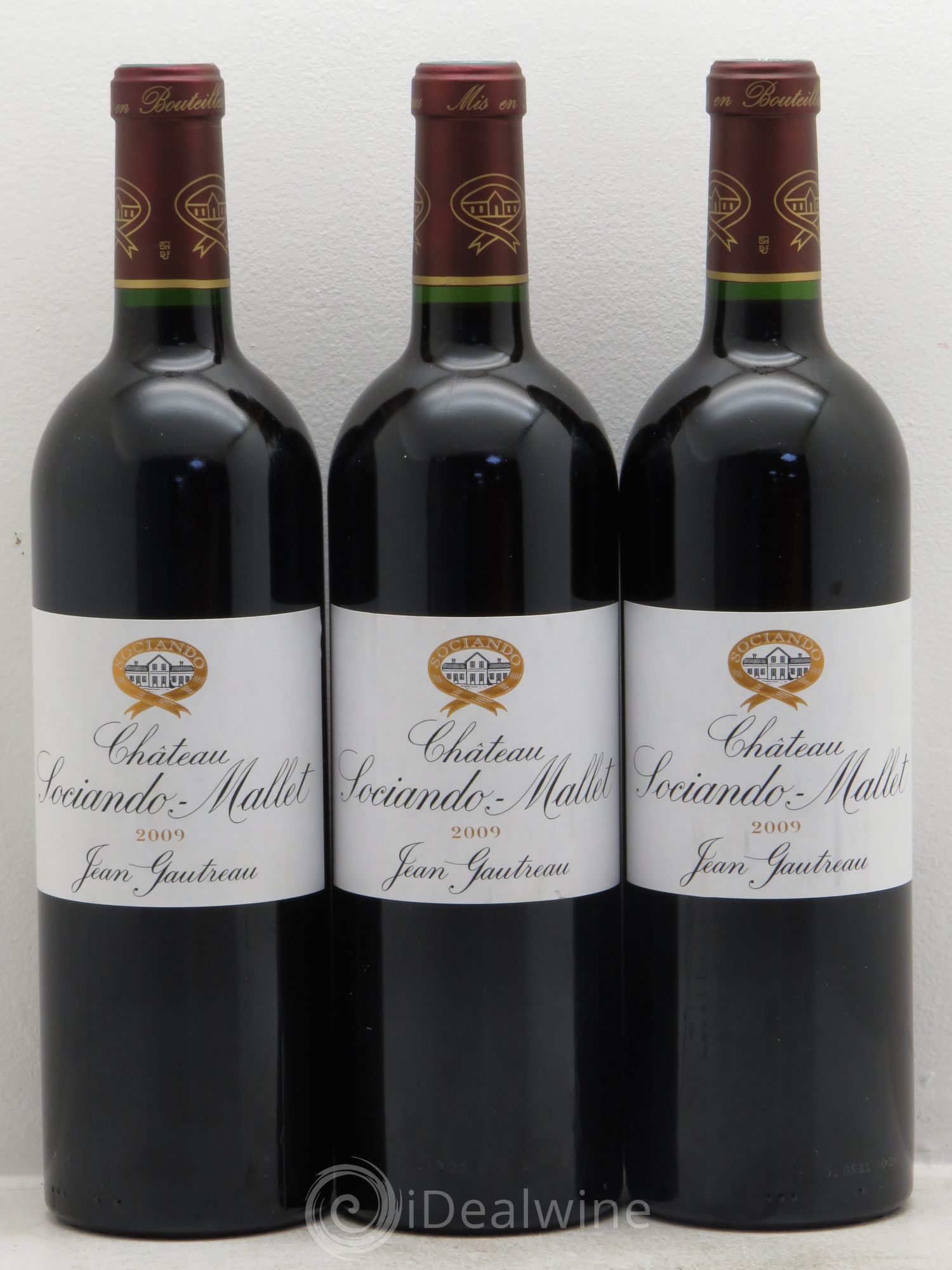 Château Sociando Mallet 2009 - Lot de 3 bouteilles - 0