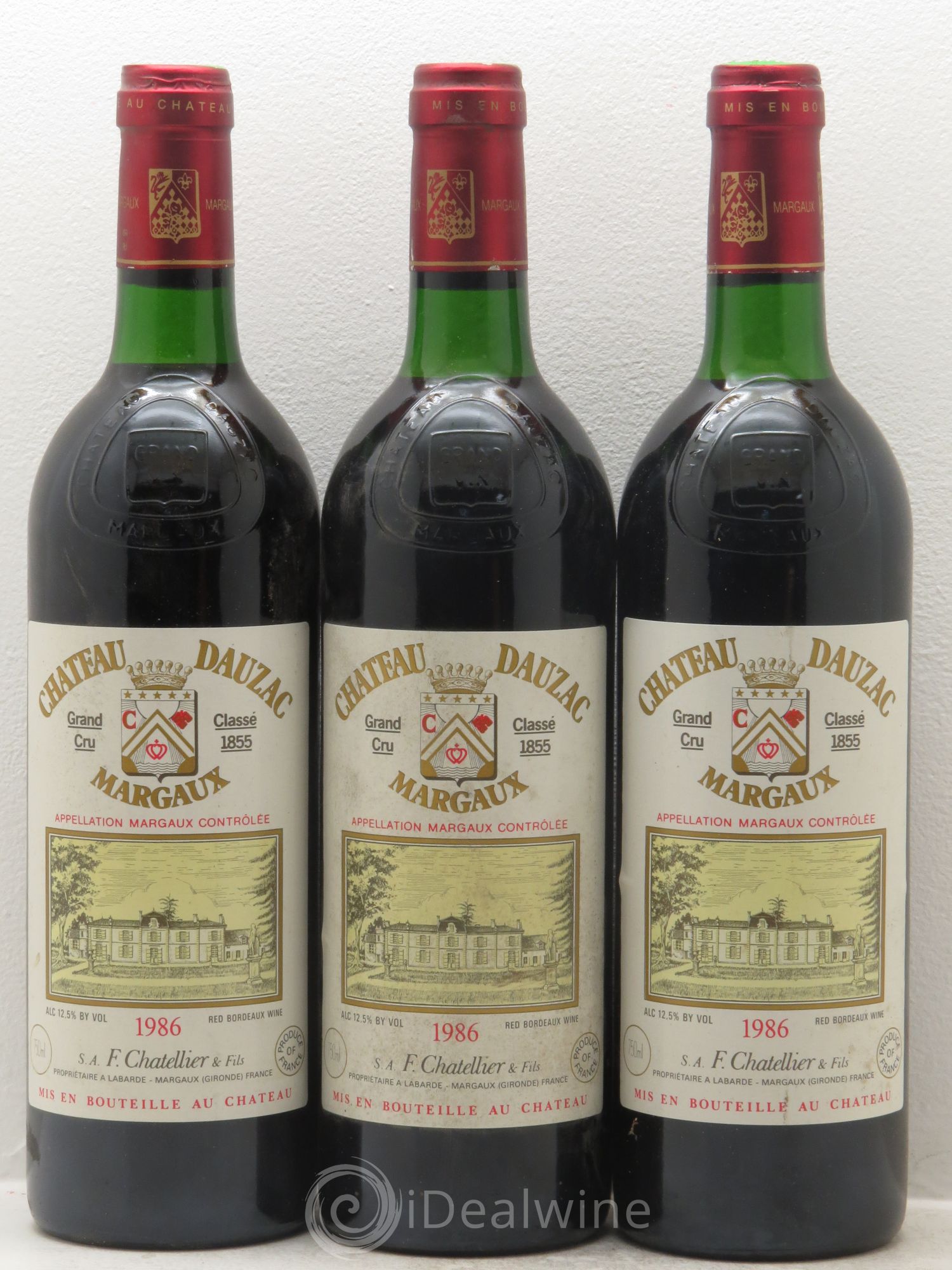 Château Dauzac 5ème Grand Cru Classé 1986 - Lot de 3 bouteilles - 0