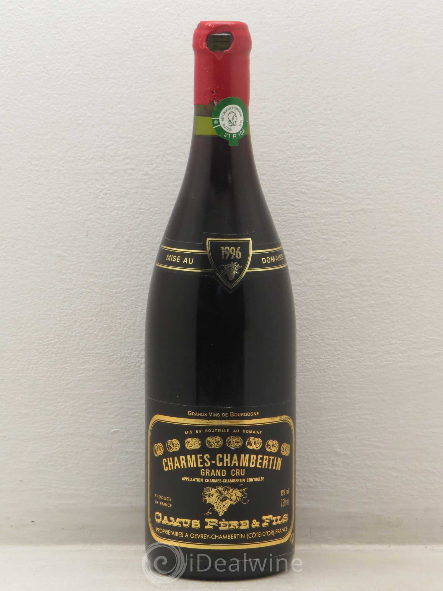 Charmes-Chambertin Grand Cru Camus Père et Fils (Domaine) 1996 - Lot de 1 bouteille - 0