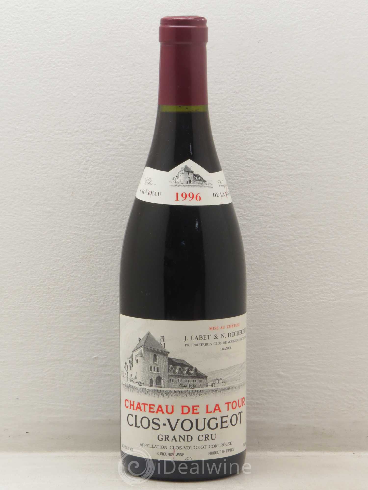 Clos de Vougeot Grand Cru Château de La Tour 1996 - Lot de 1 bouteille - 0