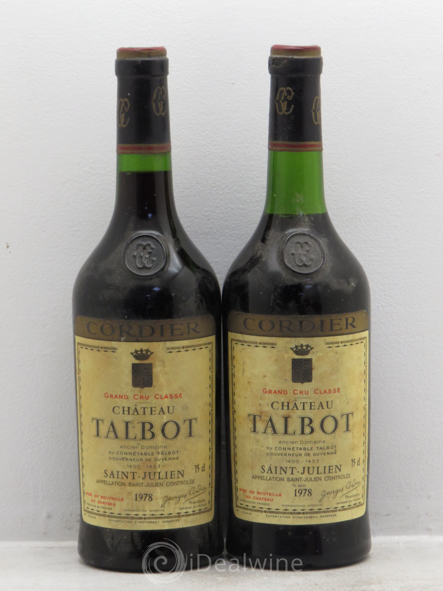 Château Talbot 4ème Grand Cru Classé 1978 - Lot de 2 bouteilles - 0
