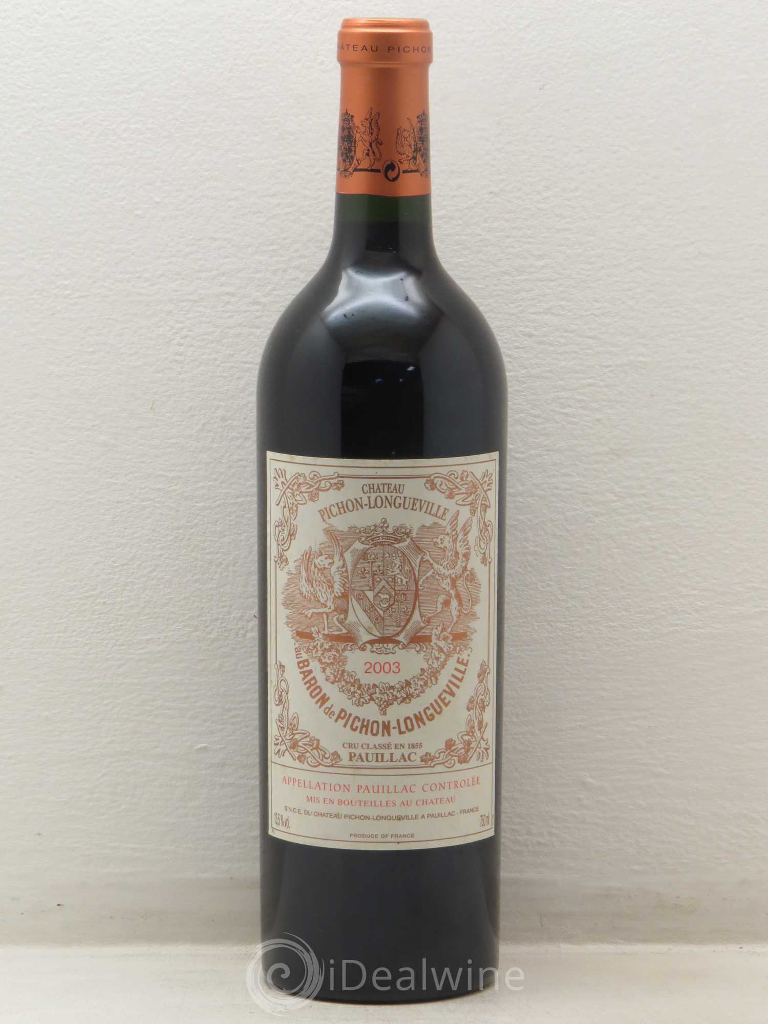 Pichon Longueville Baron 2ème Grand Cru Classé 2003 - Lot de 1 bouteille - 0