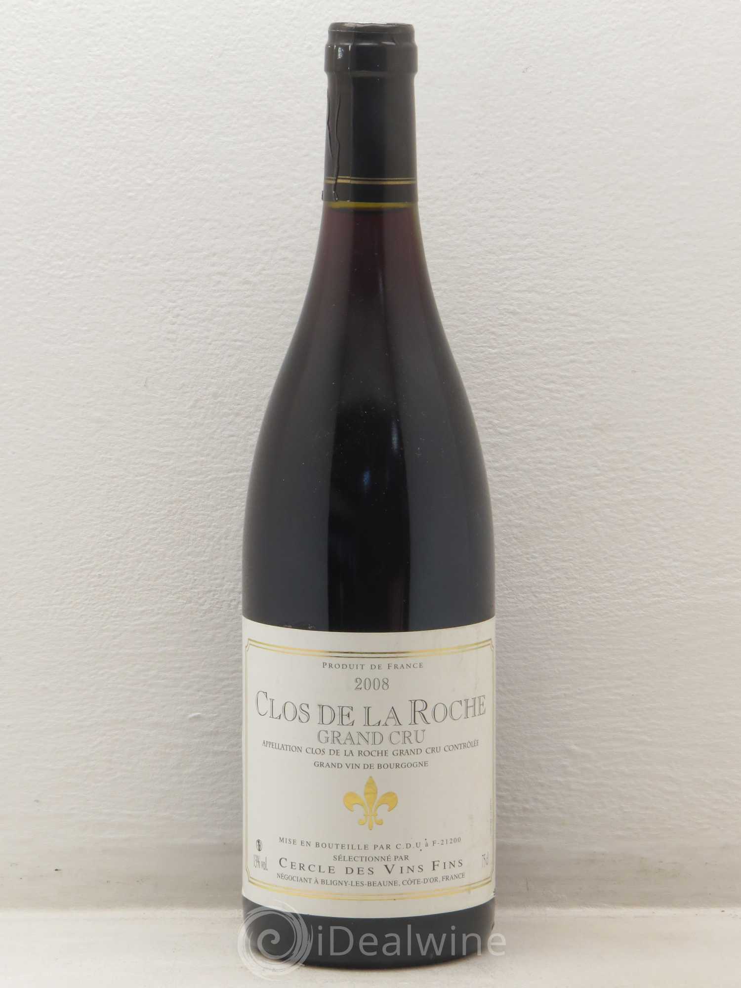 Clos de la Roche Grand Cru Cercle Des Vins Fins (sans prix de réserve) 2008 - Posten von 1 Flasche - 0