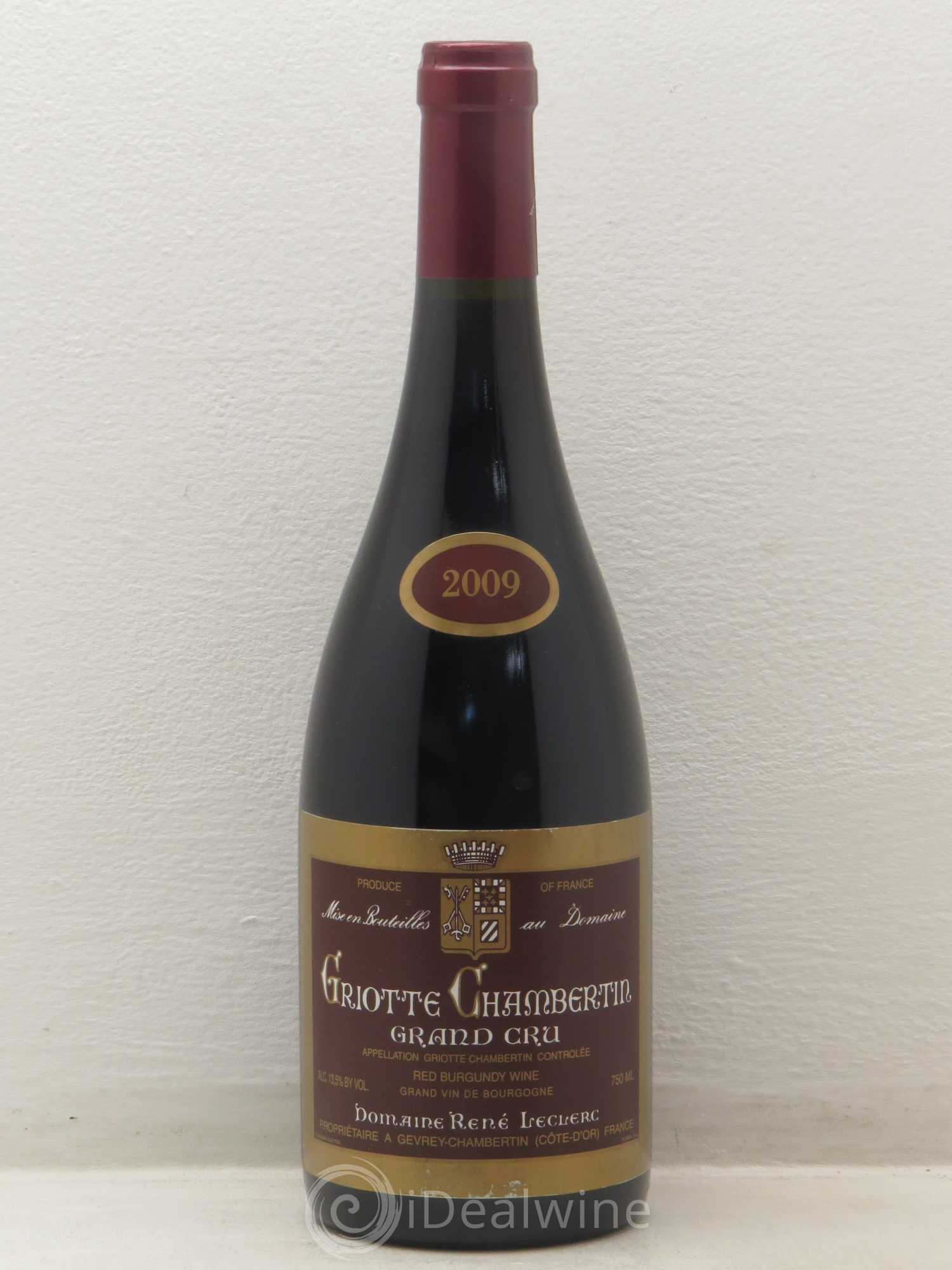 Griotte-Chambertin Grand Cru Leclerc 2009 - Lot de 1 bouteille - 0