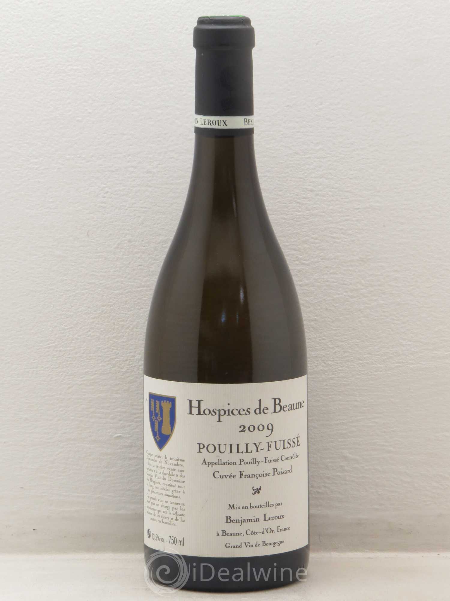 Pouilly-Fuissé Cuvée Françoise Poisard Hospices De Beaune Benjamin Leroux 2009 - Posten von 1 Flasche - 0