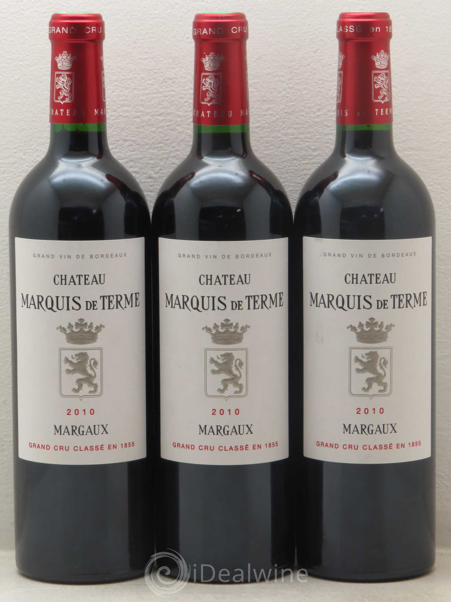 Château Marquis de Terme 4ème Grand Cru Classé 2010 - Lot de 3 bouteilles - 0