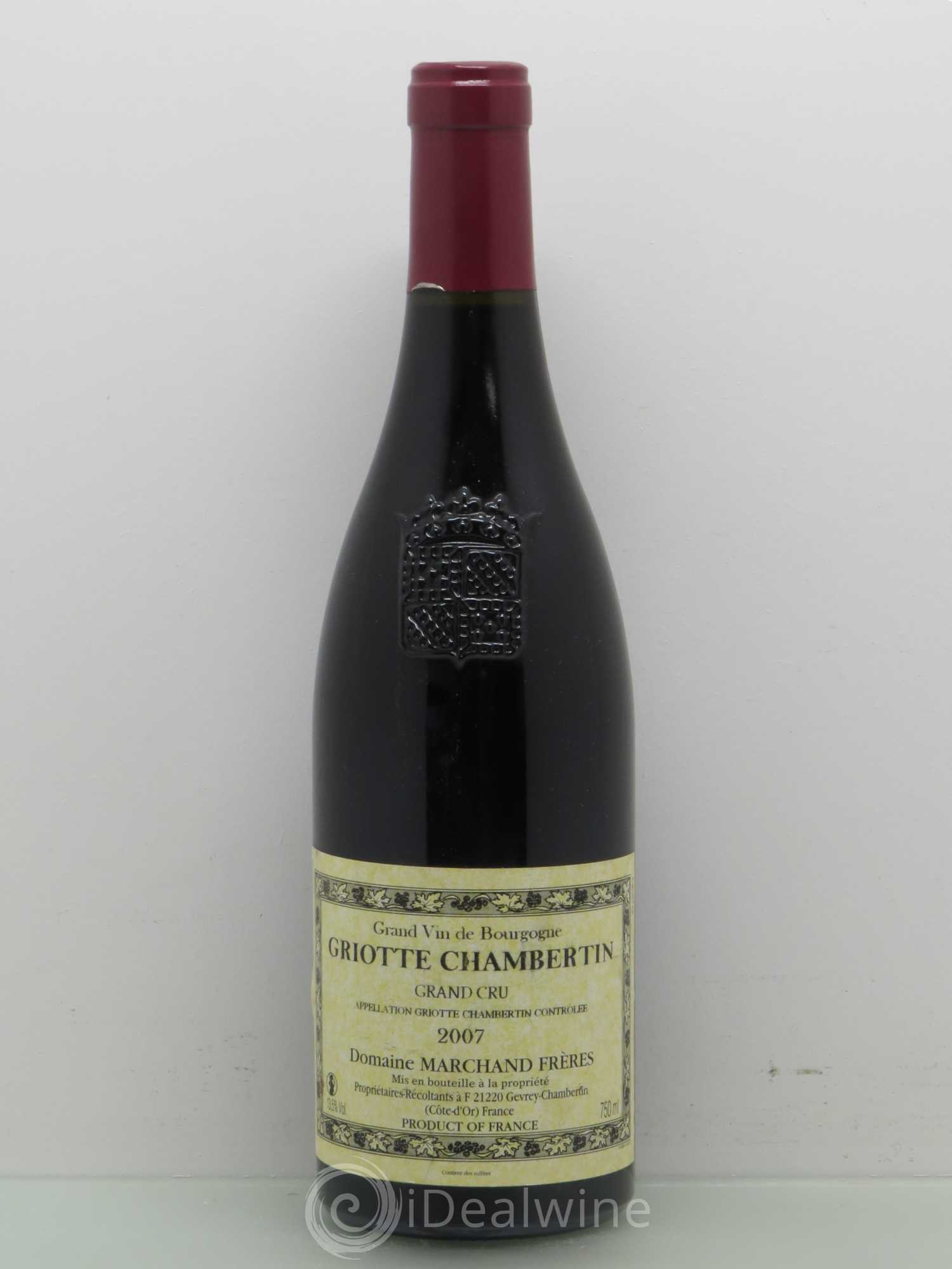 Griotte-Chambertin Grand Cru Marchand Frères 2007 - Lot de 1 bouteille - 0