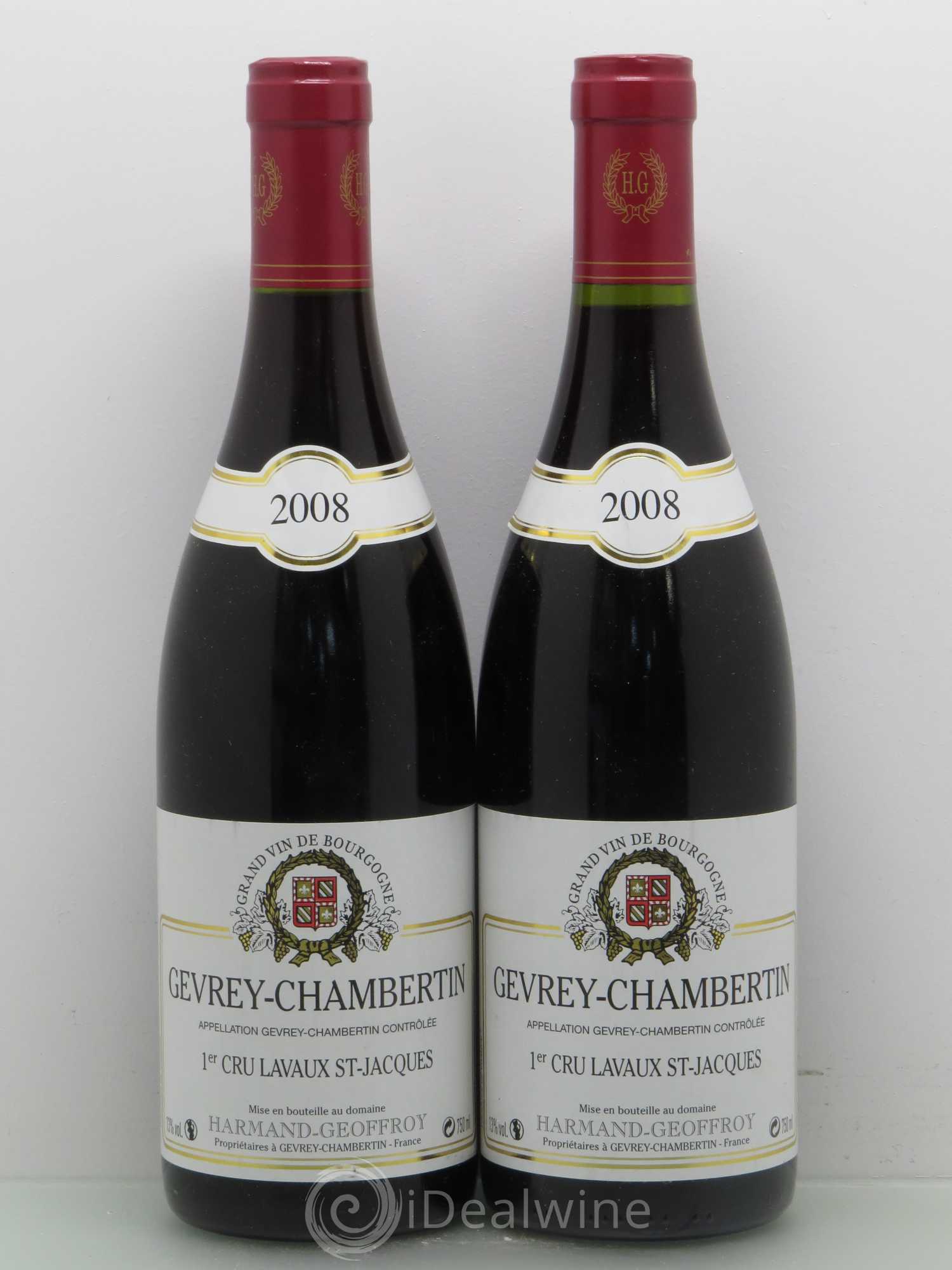 Gevrey-Chambertin 1er Cru Lavaux Saint Jacques Harmand-Geoffroy (Domaine) 2008 - Lot de 2 bouteilles - 0