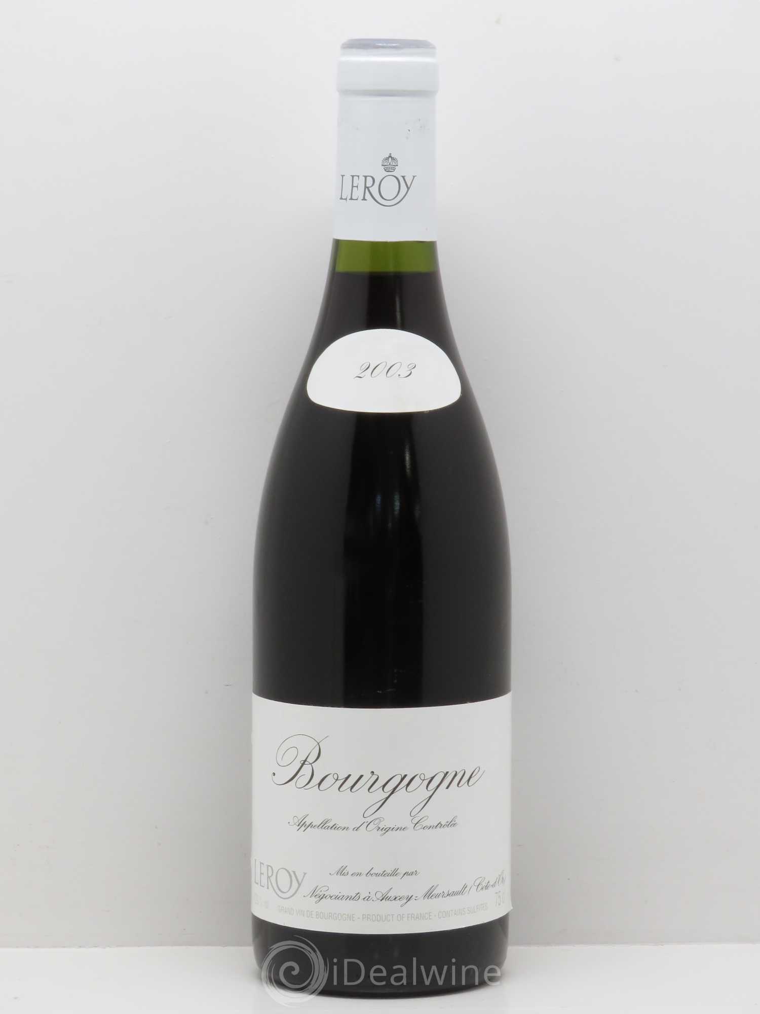 Bourgogne Leroy SA 2003 - Lot de 1 bouteille - 0