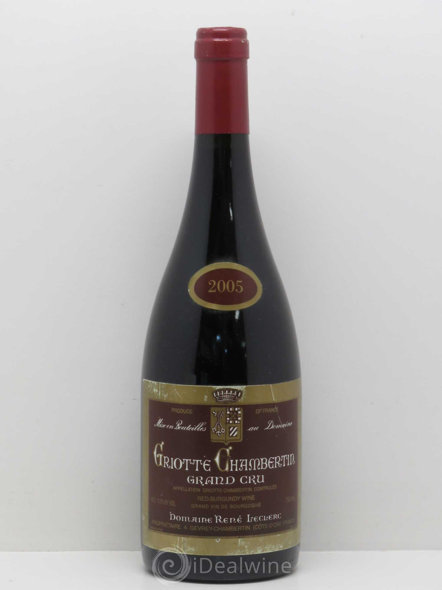 Griotte-Chambertin Grand Cru Leclerc 2005 - Lot de 1 bouteille - 0