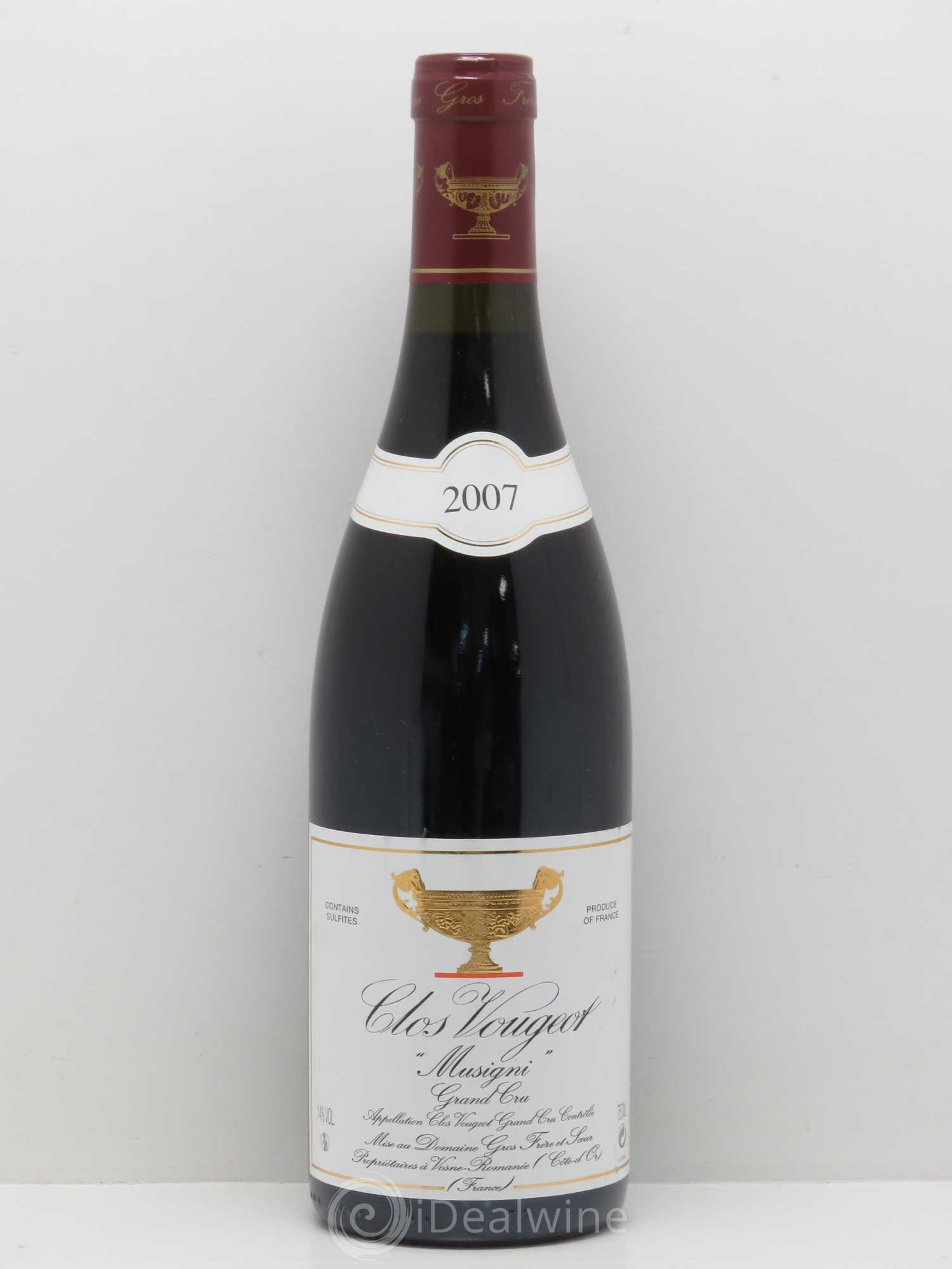 Clos de Vougeot Grand Cru Musigni Gros Frère & Soeur 2007 - Lot de 1 bouteille - 0