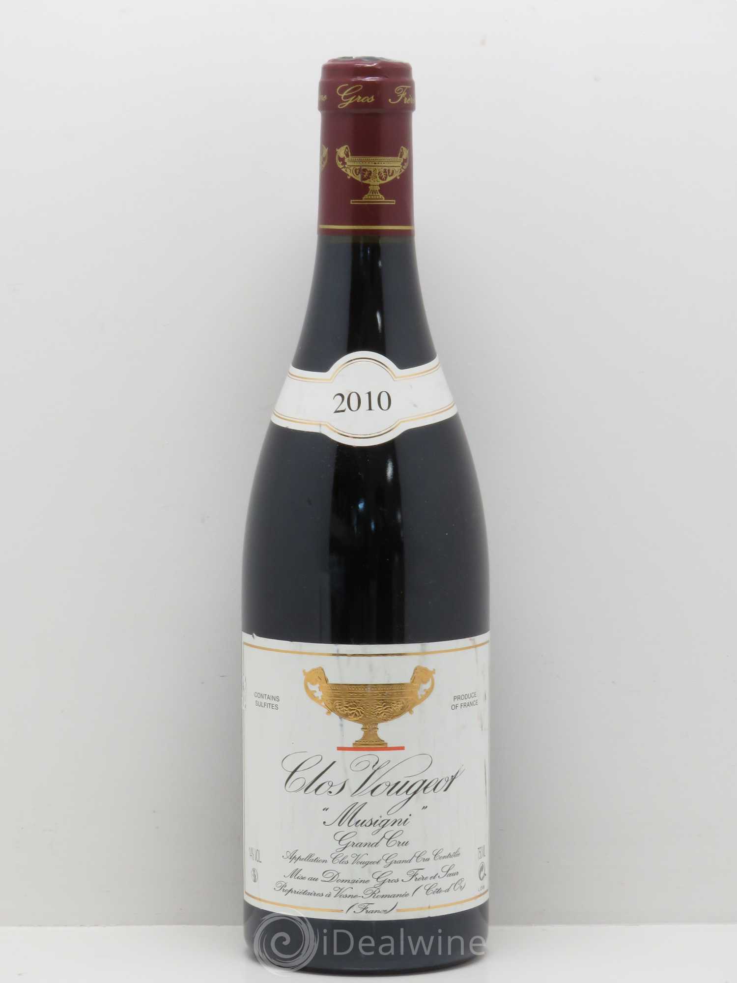 Clos de Vougeot Grand Cru Musigni Gros Frère & Soeur 2010 - Lot de 1 bouteille - 0
