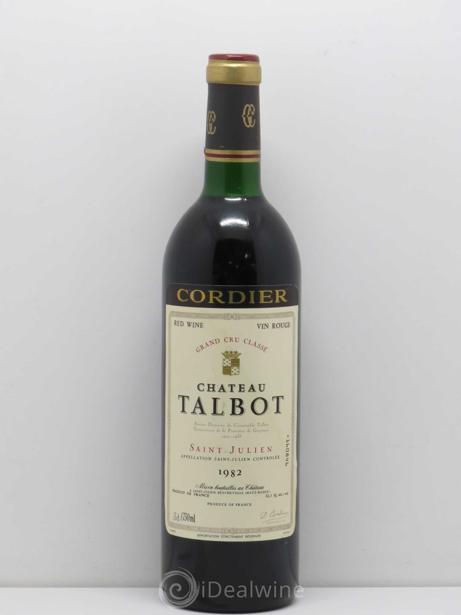 Château Talbot 4ème Grand Cru Classé 1982 - Lot de 1 bouteille - 0