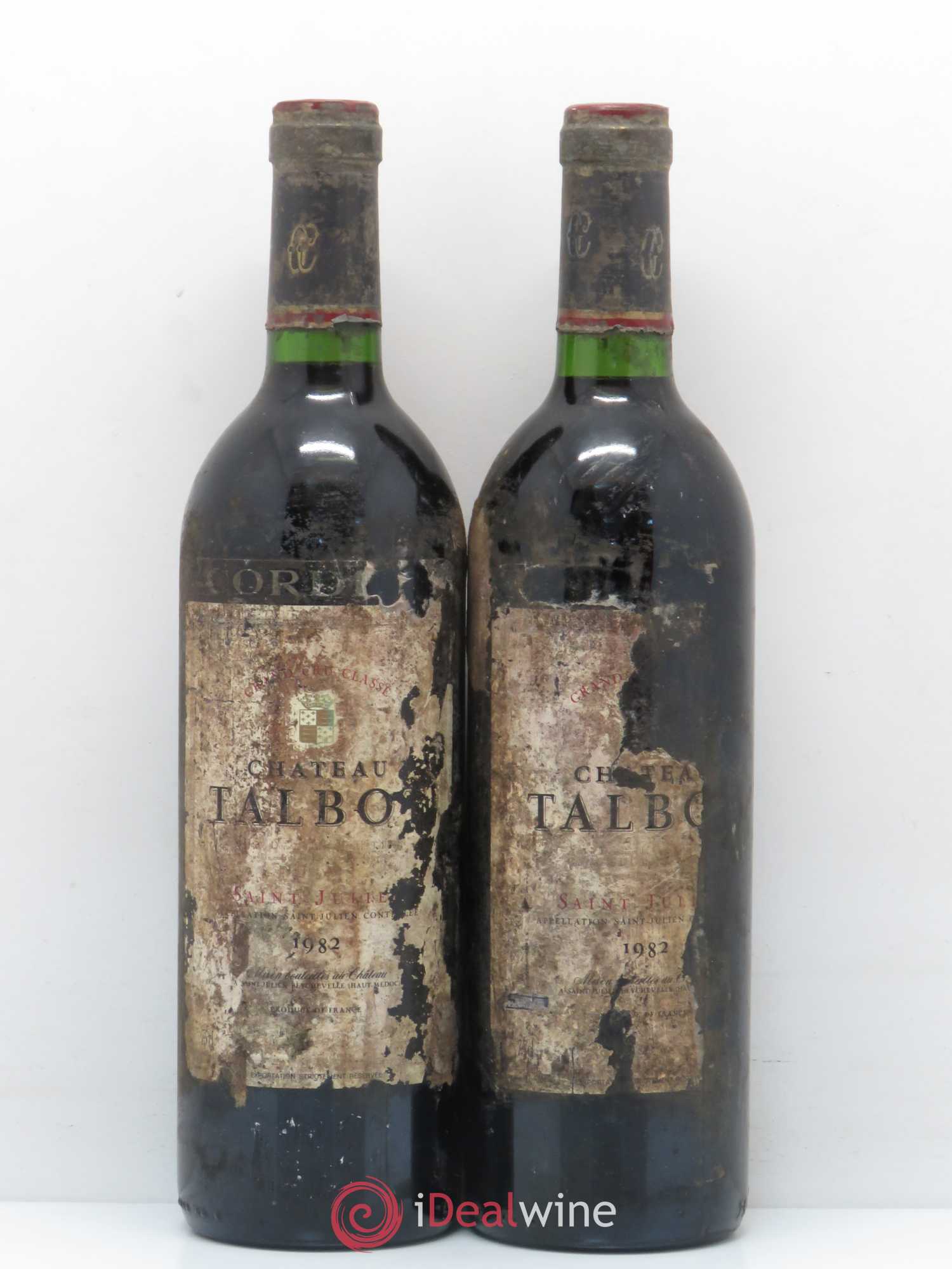 Château Talbot 4ème Grand Cru Classé 1982 - Lot de 2 bouteilles - 0