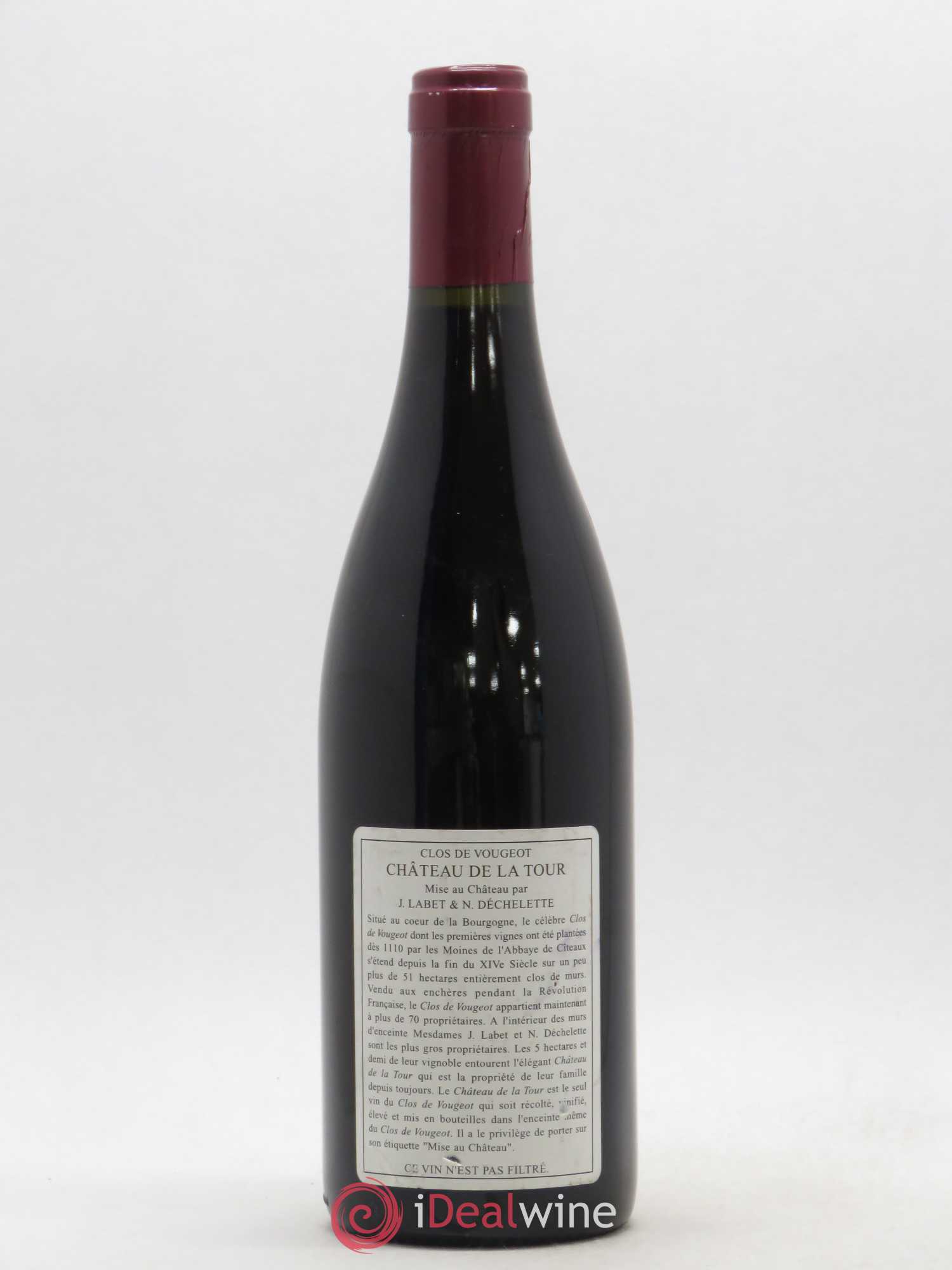 Clos de Vougeot Grand Cru Vieilles Vignes Château de La Tour 2002 - Lot de 1 bouteille - 1
