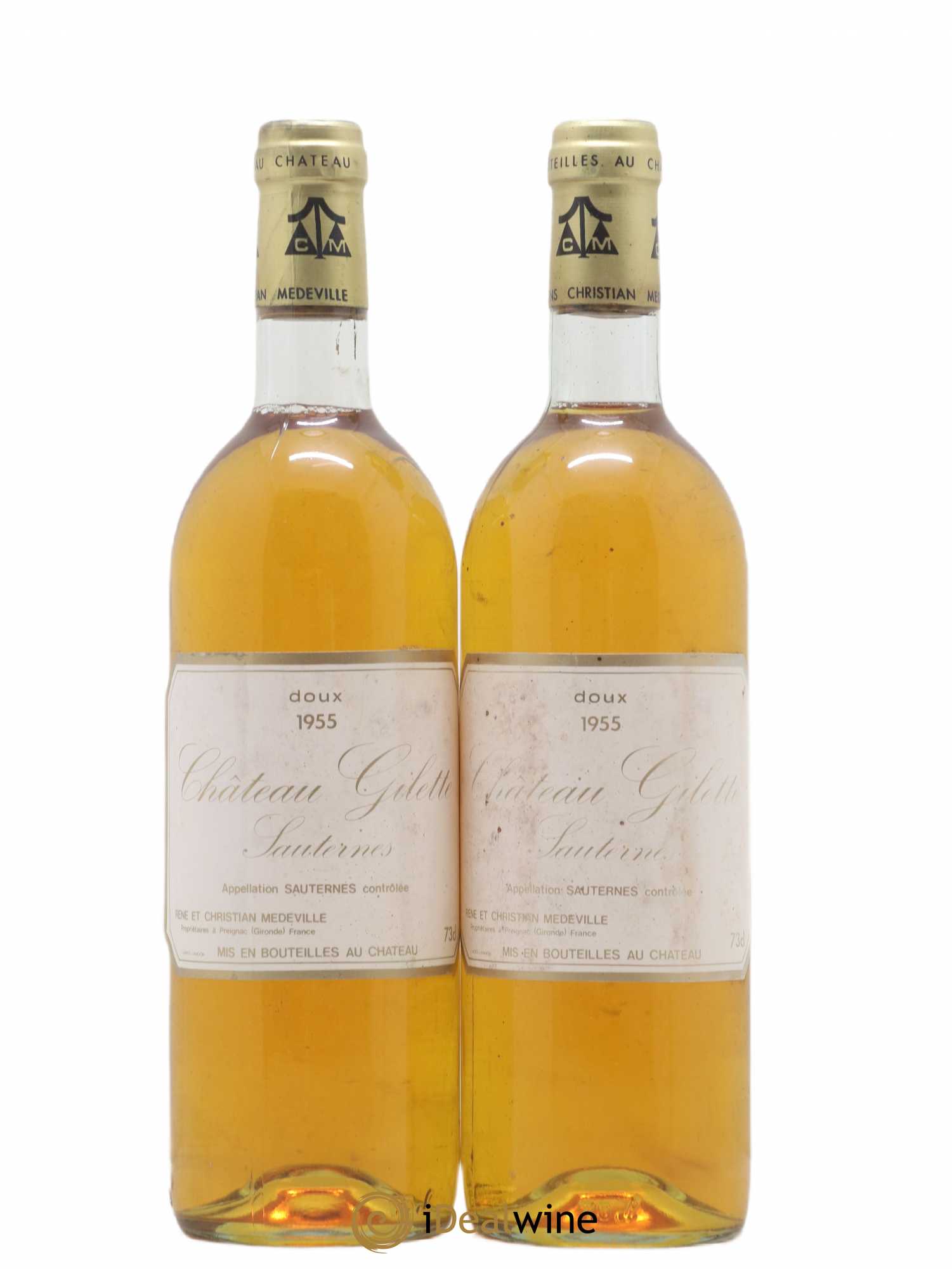 Château Gilette 1955 - Lotto di 2 bottiglie - 0