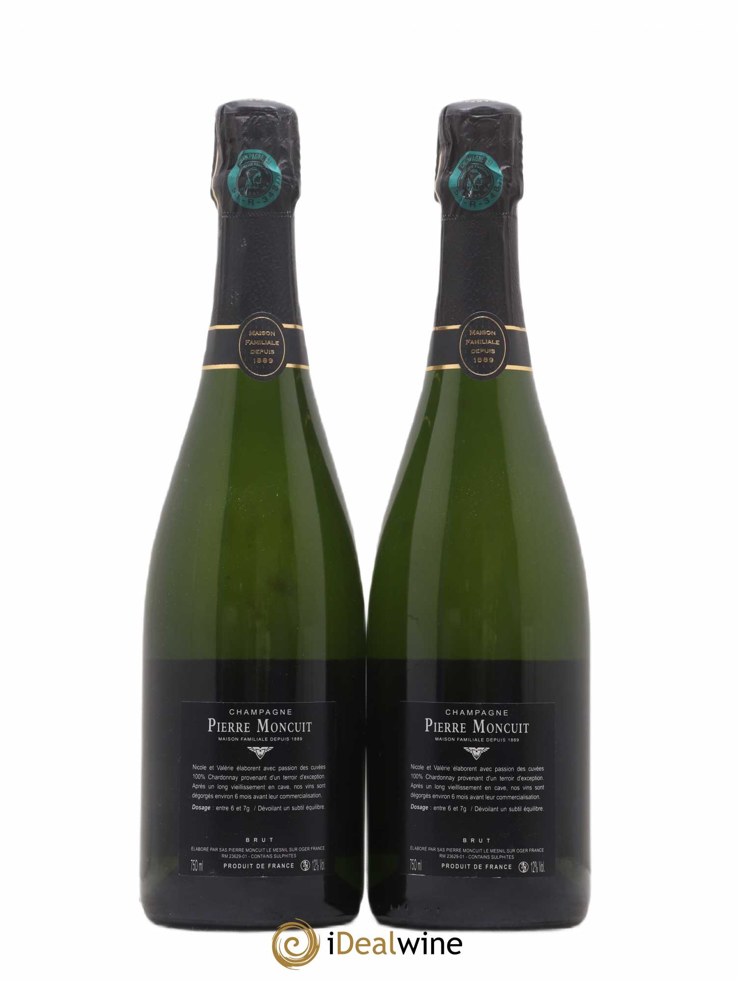 Blanc de Blancs Brut Hugues de Coulmet Pierre Moncuit - Lot de 2 bouteilles - 1