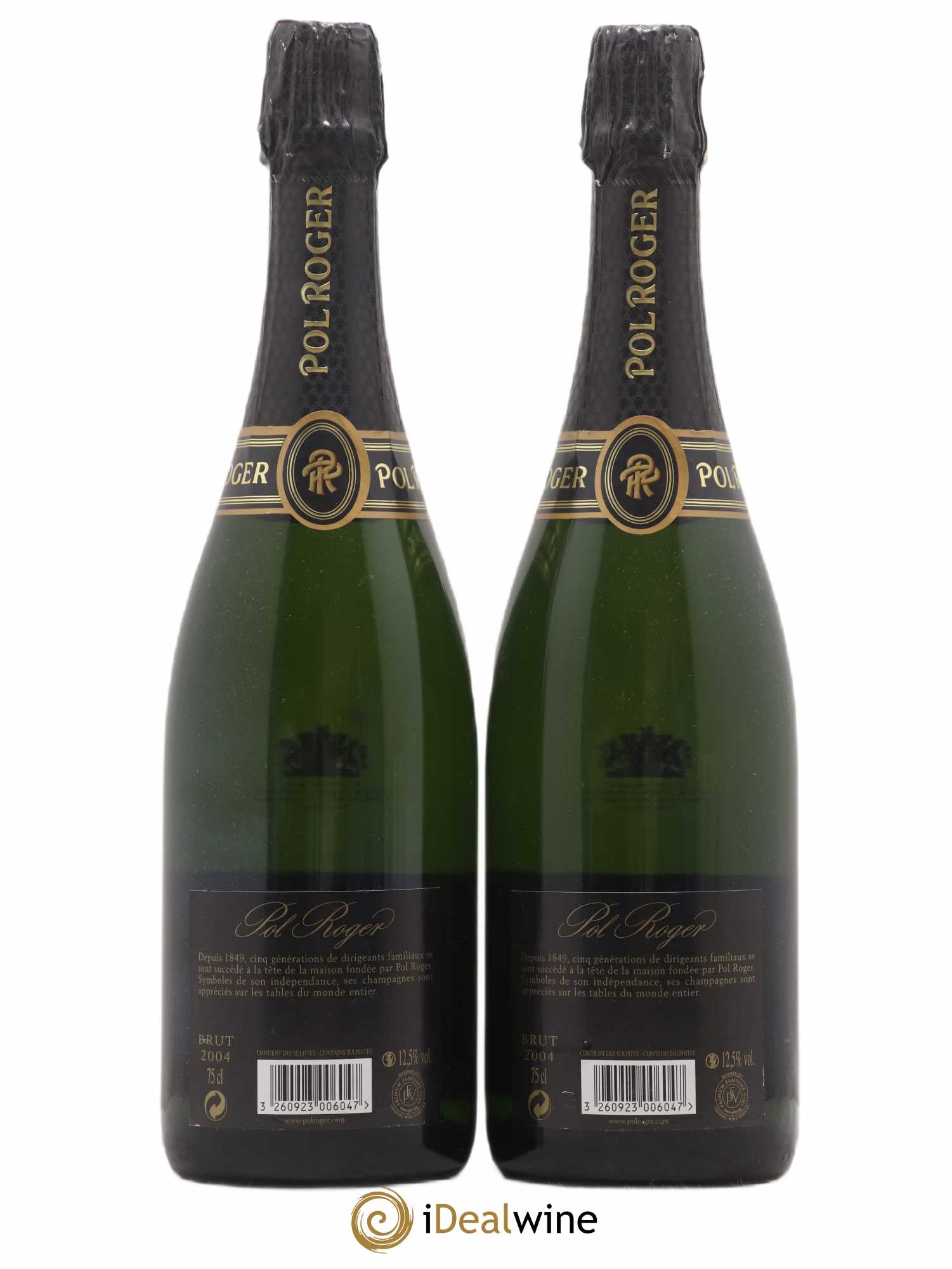 Brut Vintage Pol Roger Extra cuvée de réserve 2004 - Lot de 2 bouteilles - 1