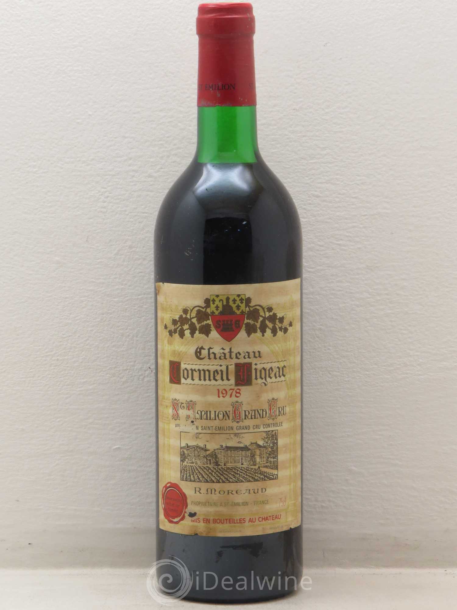 Château Cormeil Figeac Grand Cru 1978 - Lot de 1 bouteille - 0