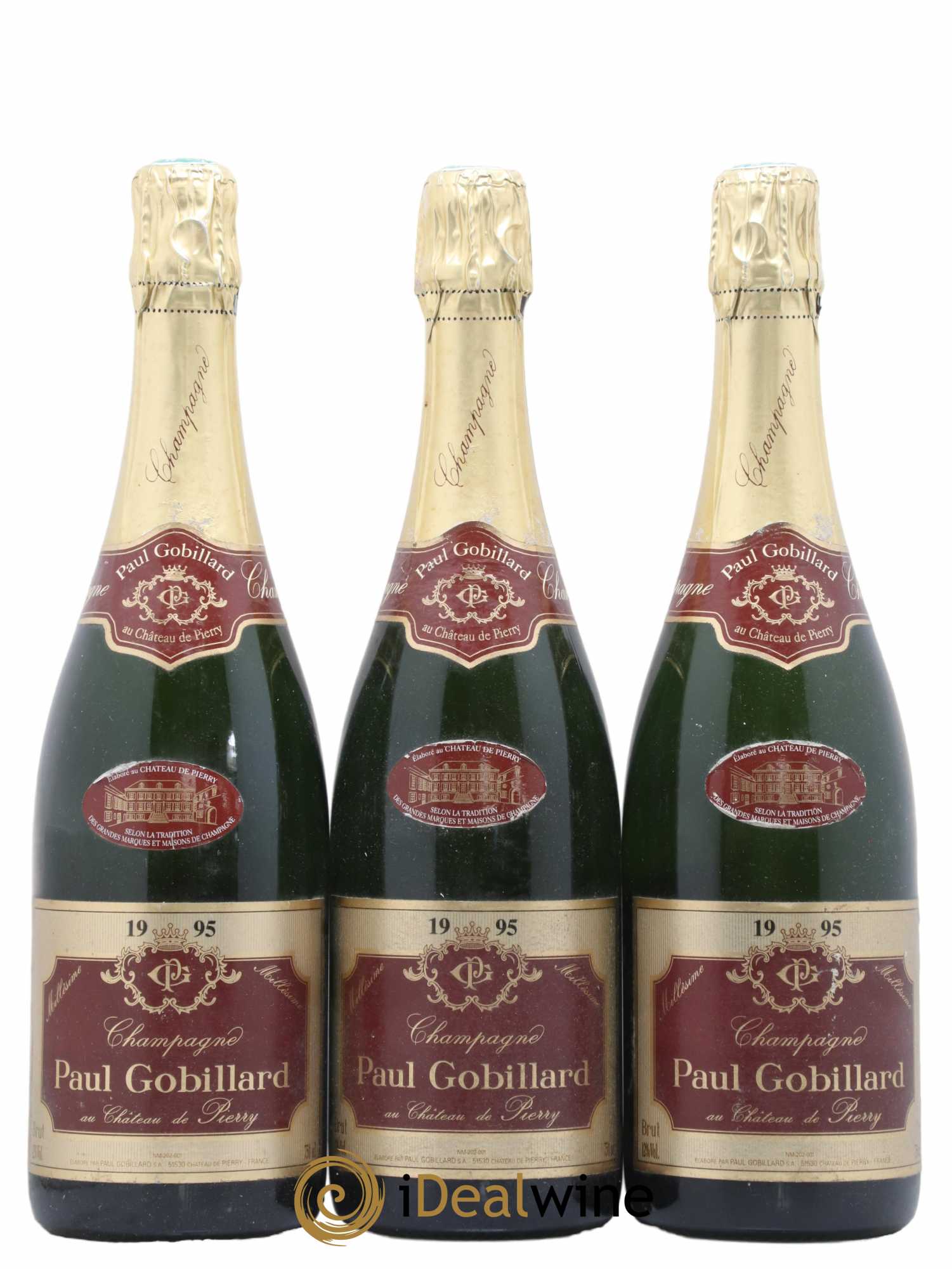 Champagne Paul Gobillard Château de Pierry 1995 - Posten von 3 Flaschen - 0