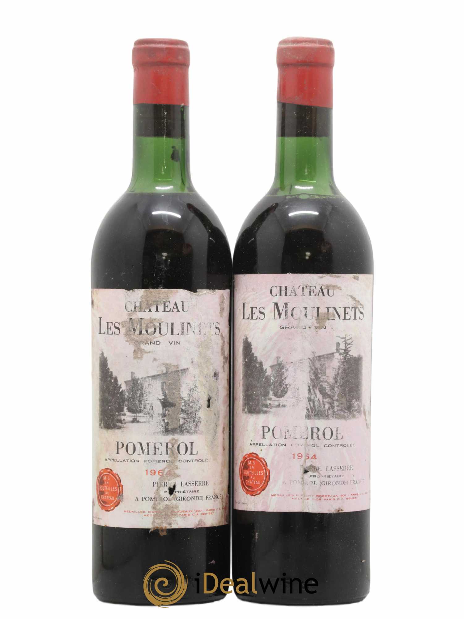 Pomerol Chateau Les Moulinets 1964 - Posten von 2 Flaschen - 0
