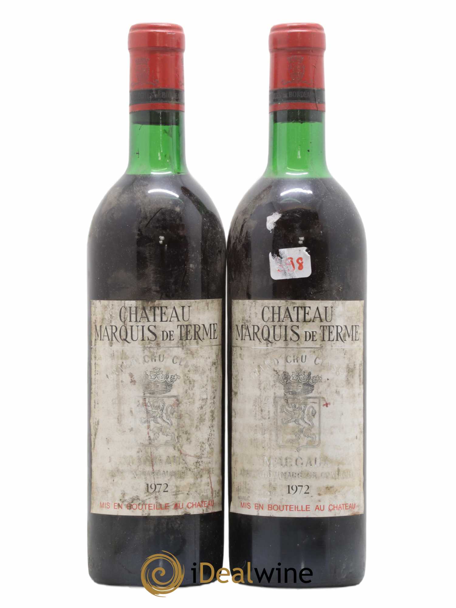 Château Marquis de Terme 4ème Grand Cru Classé 1972 - Lot de 2 bouteilles - 0