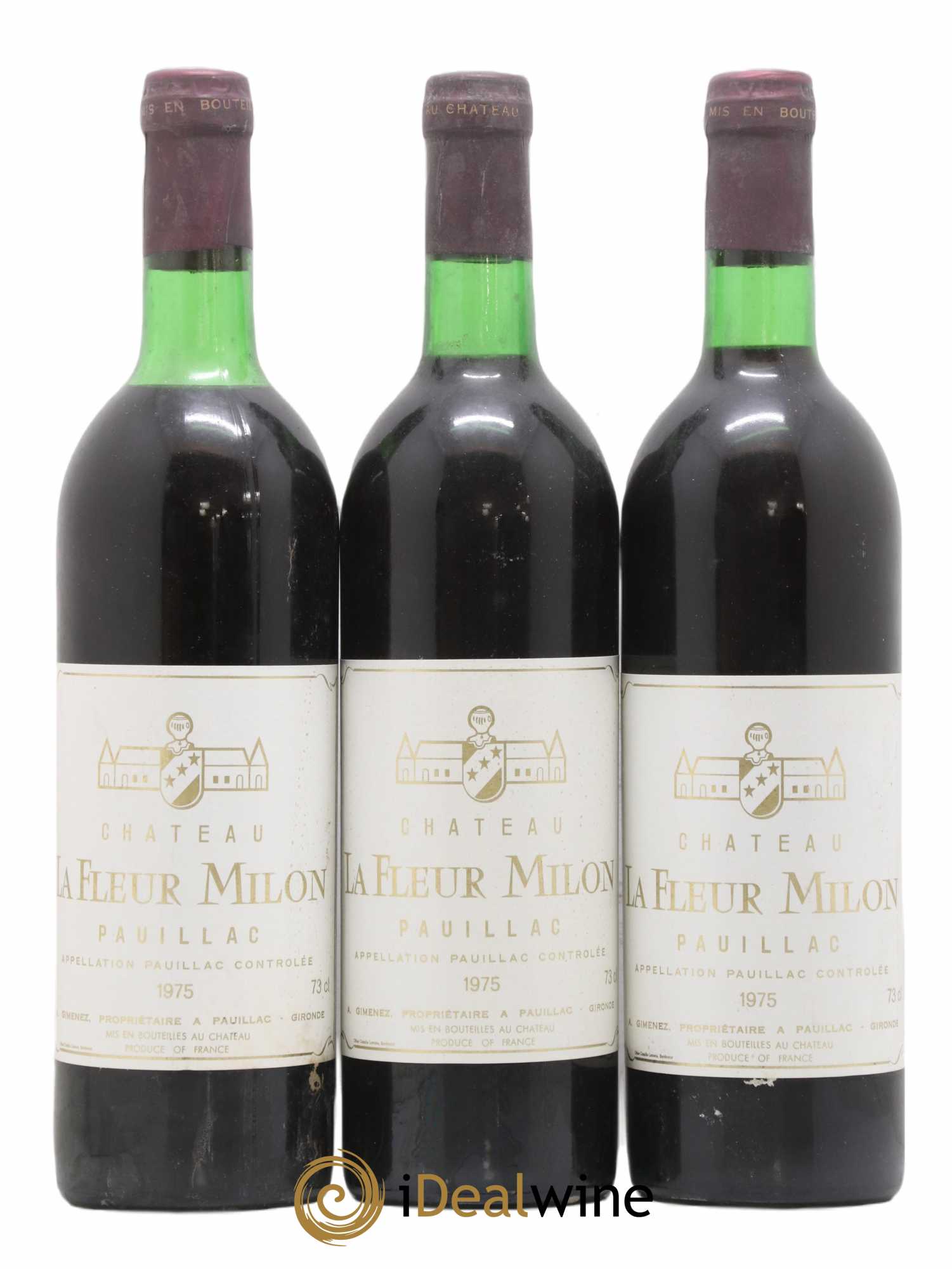 Château la Fleur Milon Cru Bourgeois 1975 - Lot de 3 bouteilles - 0